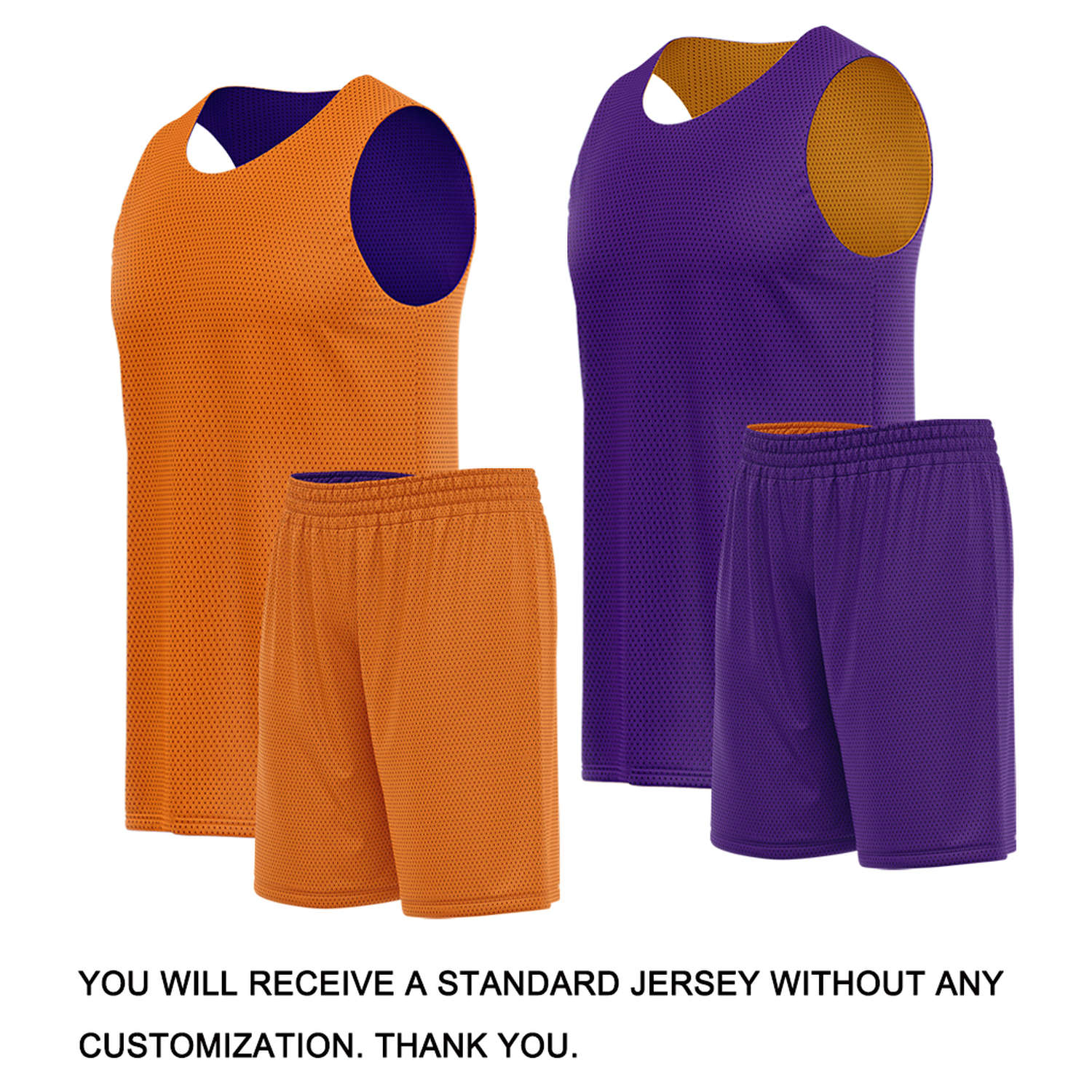 Custom Orange & Purple Double Sided Basketball Uniform Set | Breathable Mesh Tank Top and Shorts