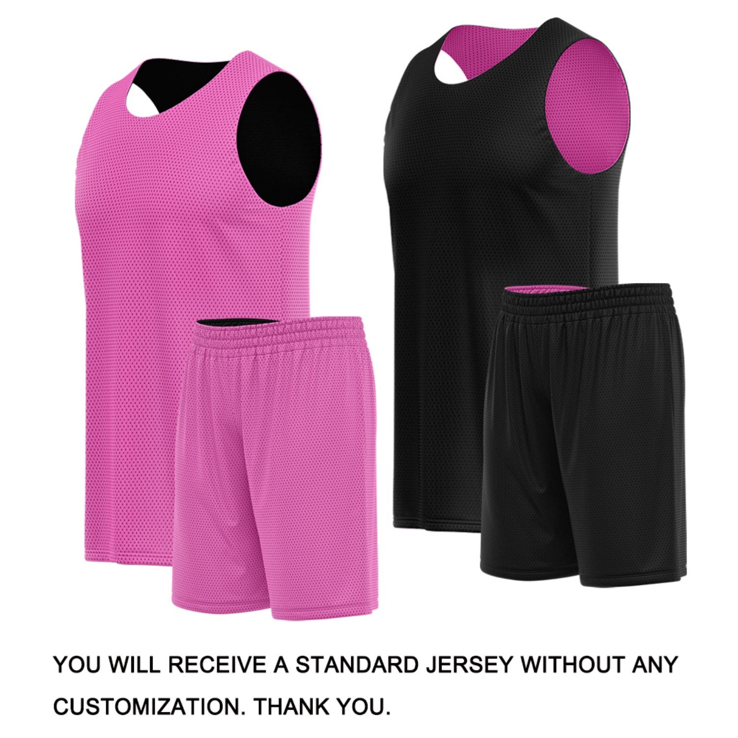 Custom Pink & Black Reversible Basketball Uniform Set | Breathable Mesh Tank Top and Shorts