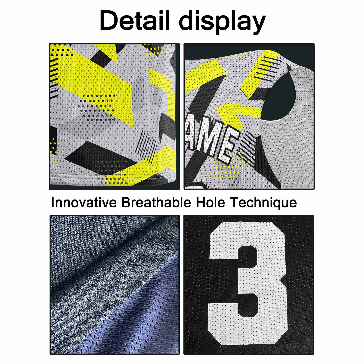 Custom Gray, Black & Neon Yellow Abstract Pattern Basketball Jersey - Personalized Team Name, Number & LOGO | Vosoli