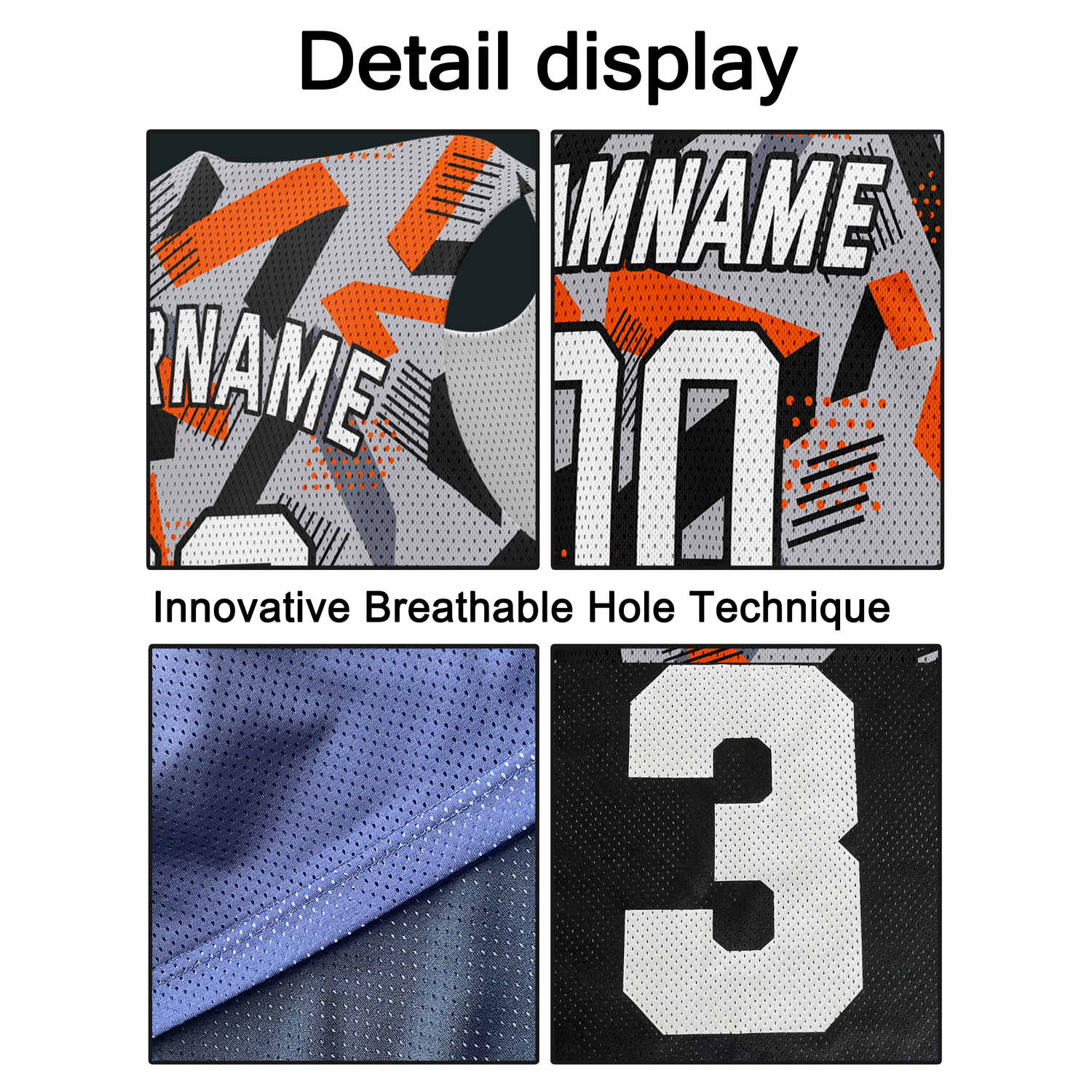 Custom Gray, Orange & Black Abstract Pattern Basketball Jersey - Personalized Team Name, Number & LOGO | Vosoli