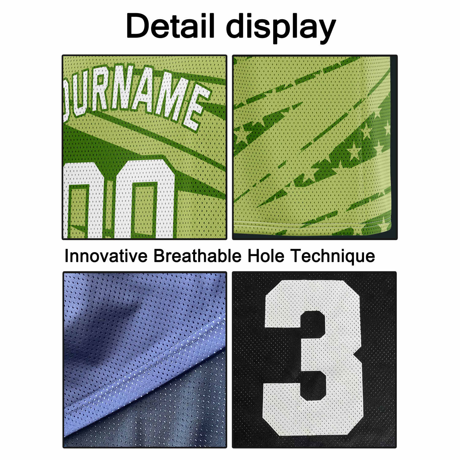 Custom Lime Green Star-Stripe Pattern Basketball Jersey - Personalized Team Name, Number & LOGO | Vosoli