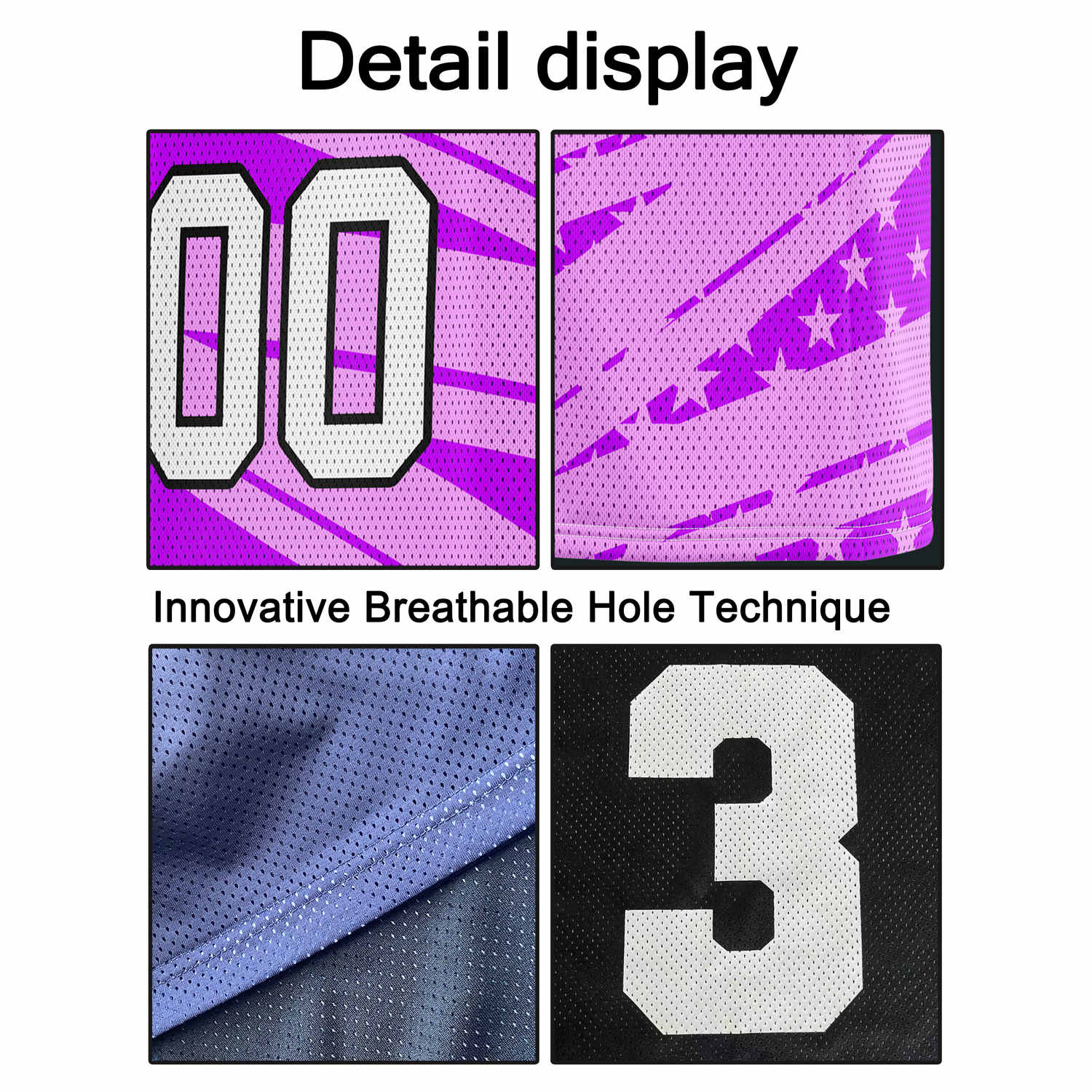 Custom Multi-Pink & Purple Star-Stripe Pattern Basketball Jersey - Personalized Team Name, Number & LOGO | Vosoli