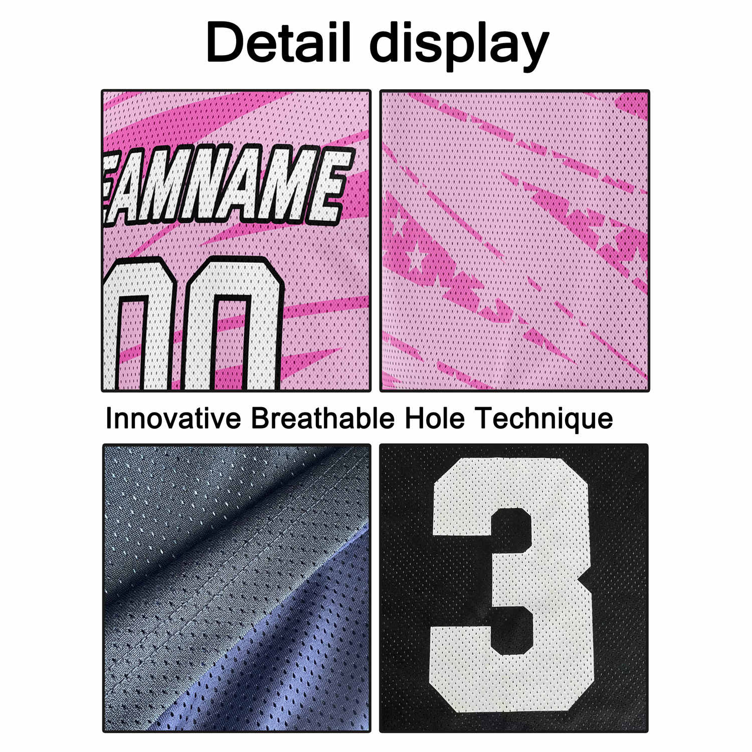 Custom Multi-Pink Star-Stripe Pattern Basketball Jersey - Personalized Team Name, Number & LOGO | Vosoli