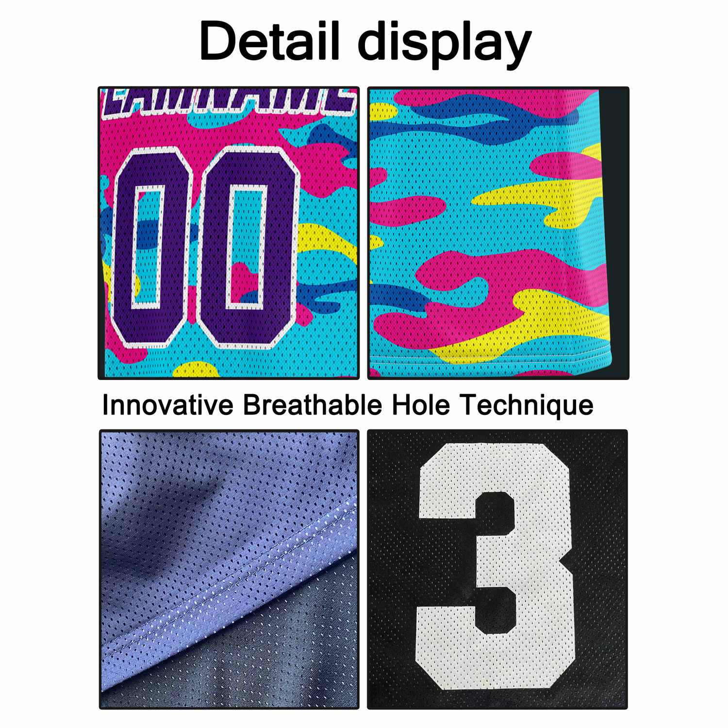 Custom Neon Camo Basketball Jersey - Personalized Team Name, Number & LOGO | Vosoli