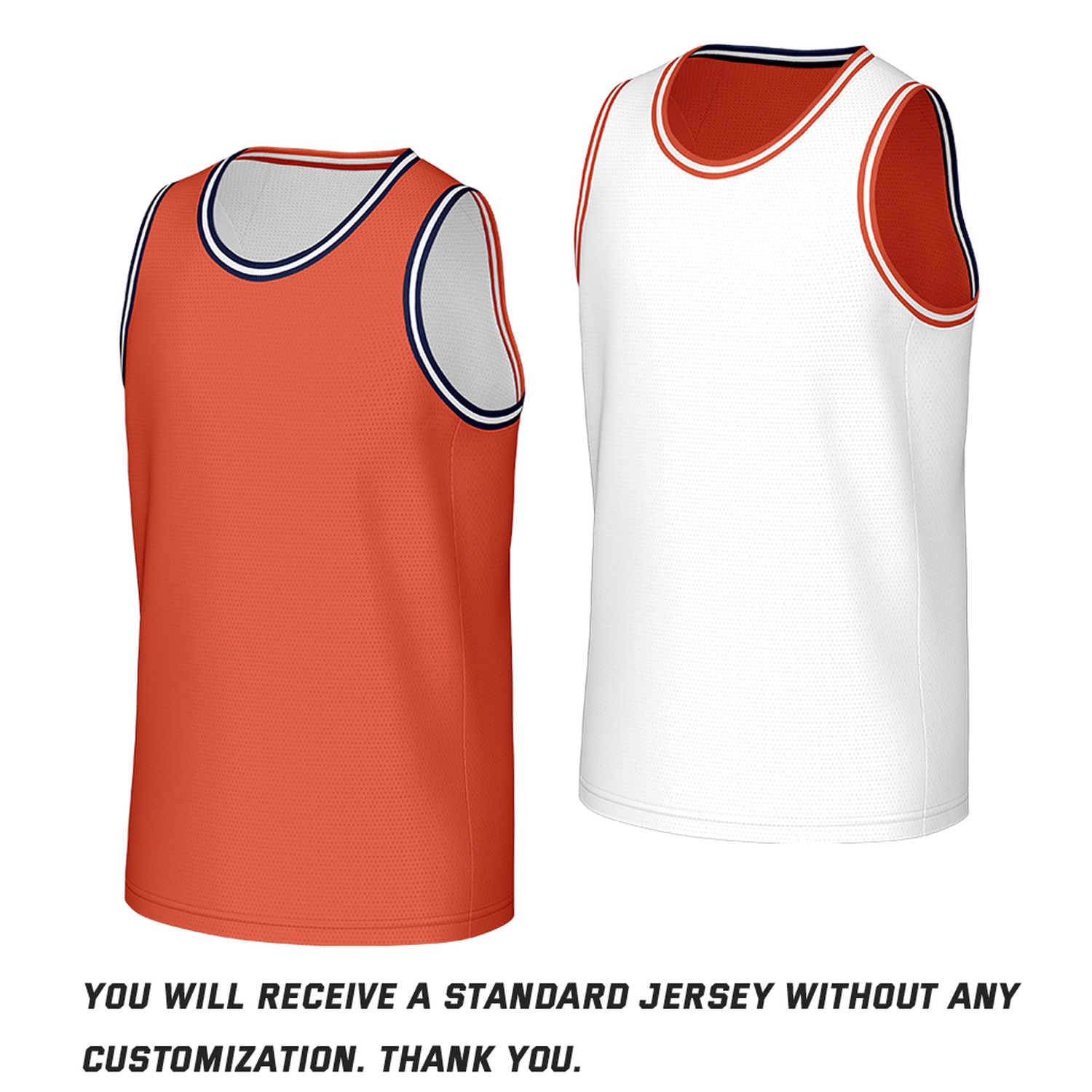 Custom Classic Double Trim Reversible Basketball Jersey Orange & White Mesh Team Uniform for Adult Youth