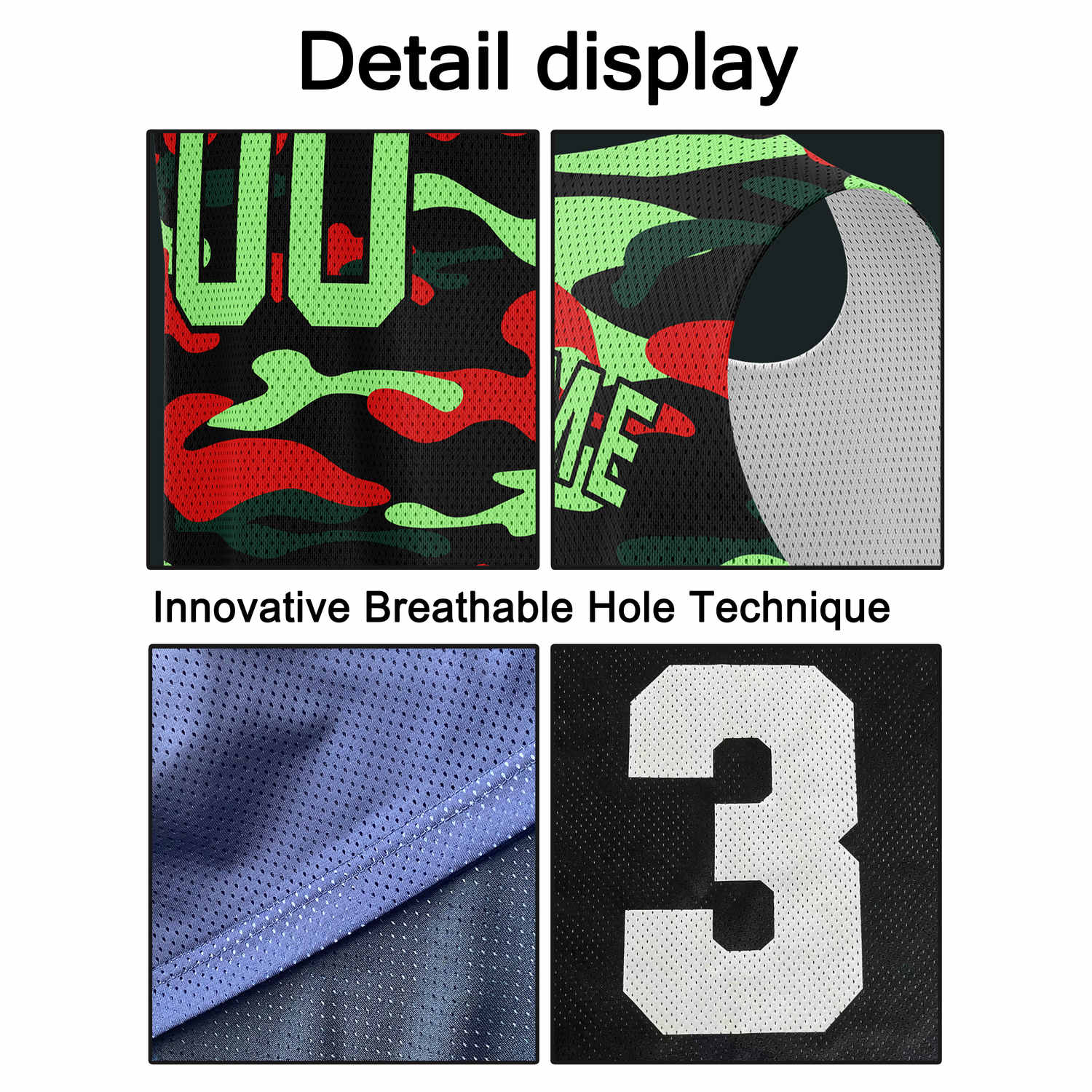 Custom Red & Neon Green Camo Basketball Jersey - Personalized Team Name, Number & LOGO | Vosoli