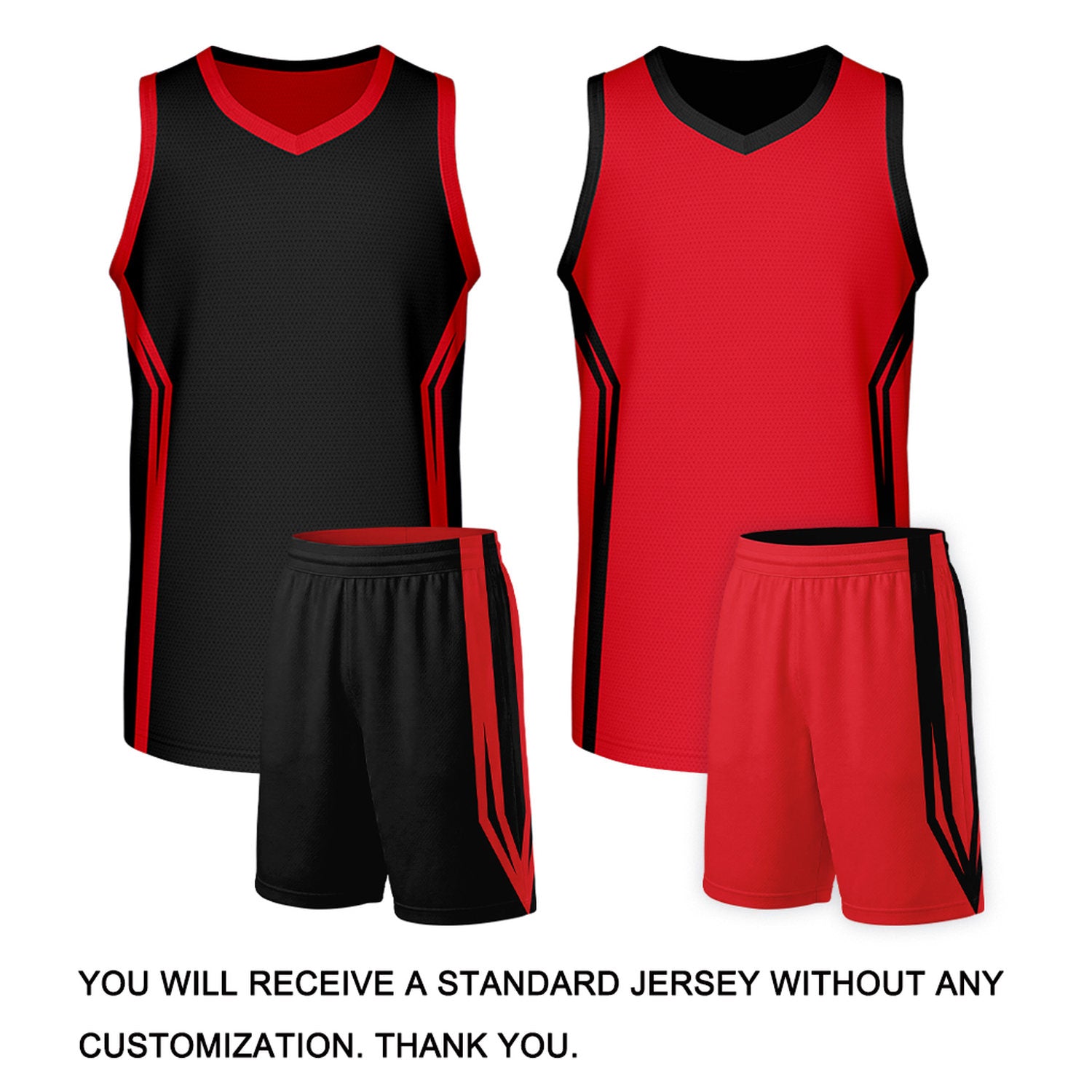 Custom Black & Red Reversible Basketball Jersey Set | Personalized Uniforms for High School Basketball Teams