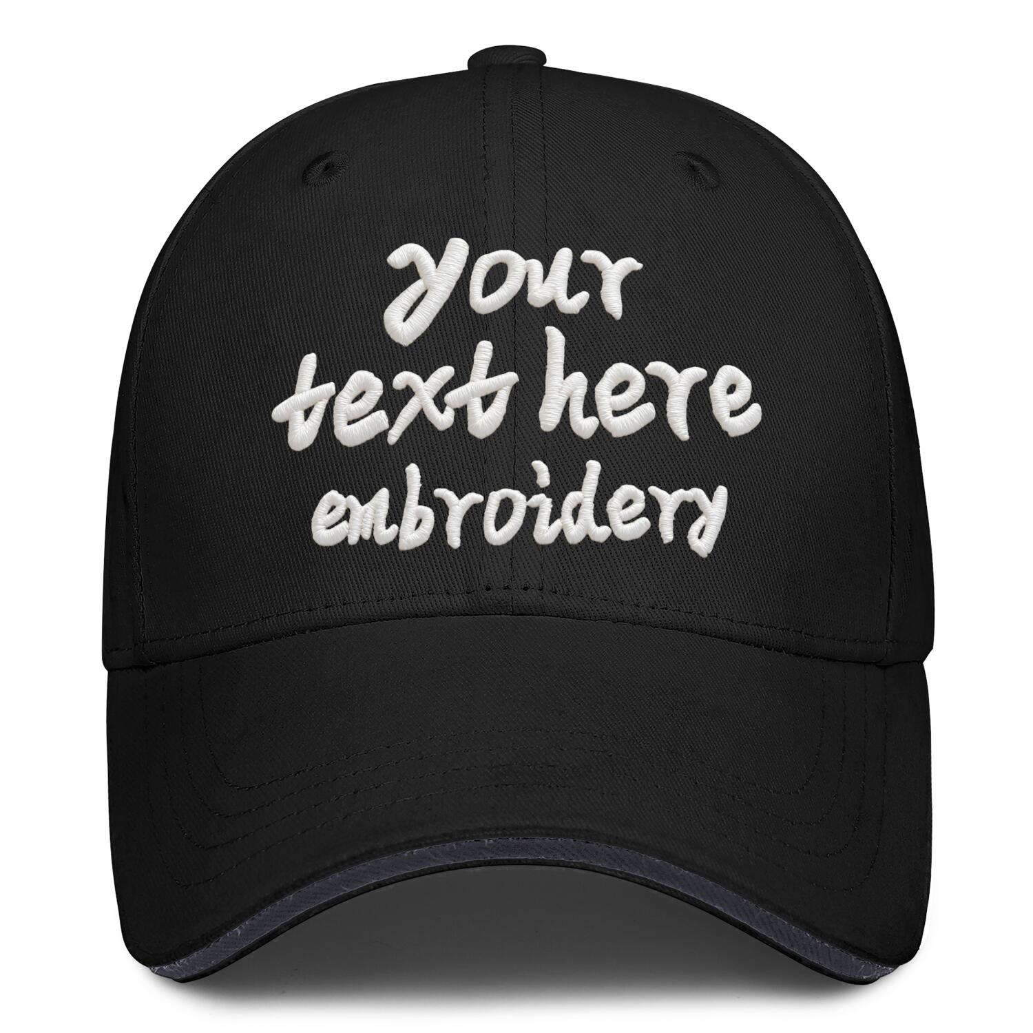 Vosoli Black Contrast Brim Unisex Baseball Cap - Team Custom Embroider or Print Personalized Hat