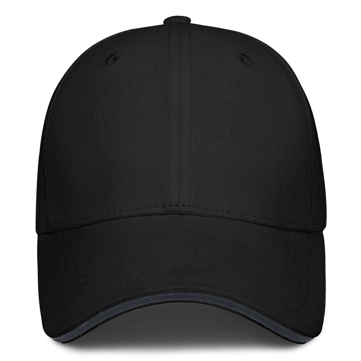 Vosoli Black Contrast Brim Unisex Baseball Cap - Team Custom Embroider or Print Personalized Hat