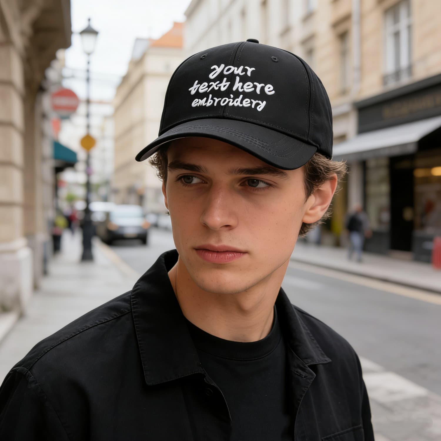 Vosoli Black Baseball Cap - Team Custom Embroider or Print Personalized Hat