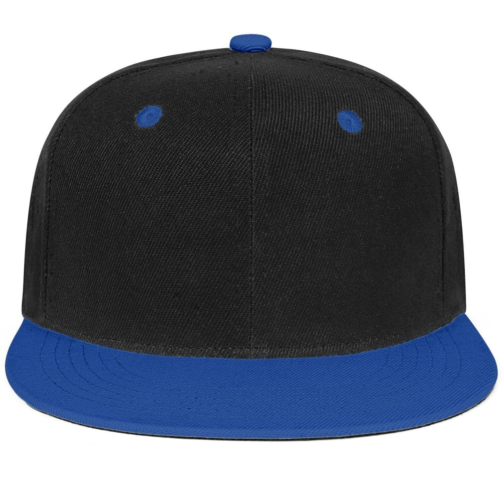 Vosoli Black Blue Flat Brim Cap - Custom Embroidered Personalized Hat