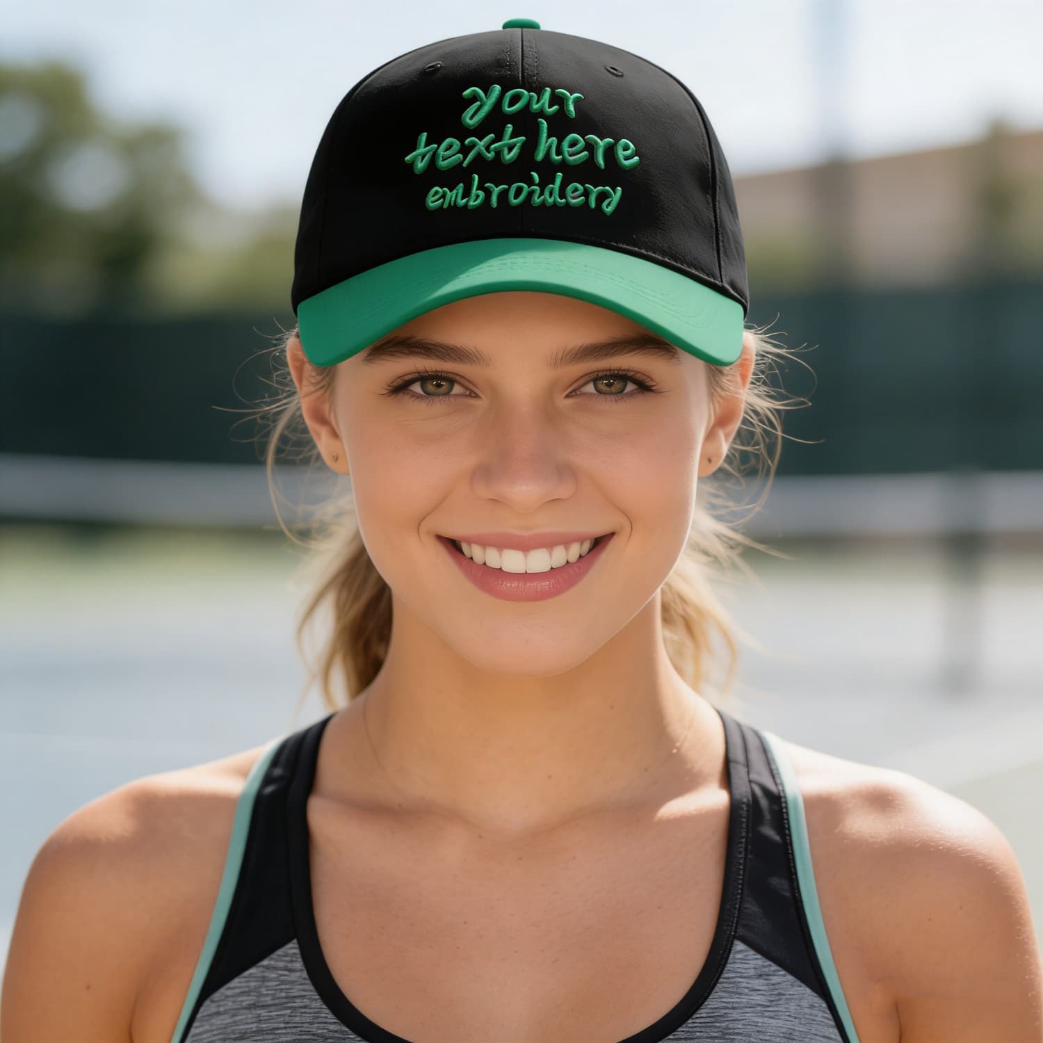 Vosoli Black Forest Green Two-Tone Baseball Cap - Unisex Custom 3D Embroidery or Print