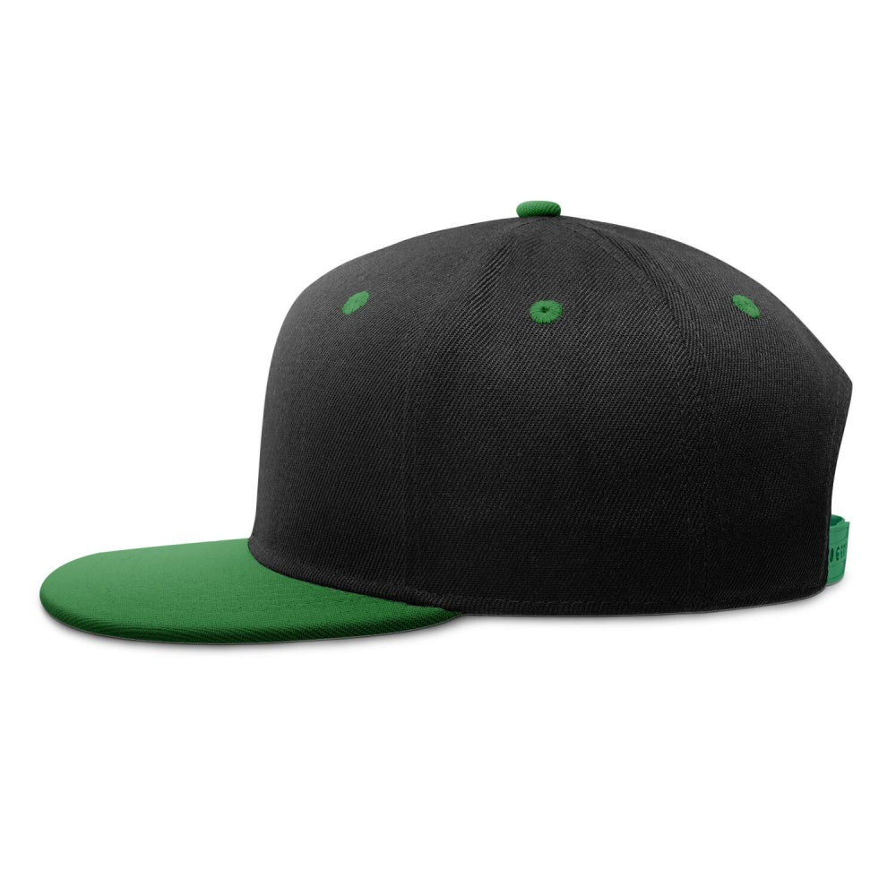 Vosoli Black Green Flat Brim Cap - Custom Embroidered Personalized Hat