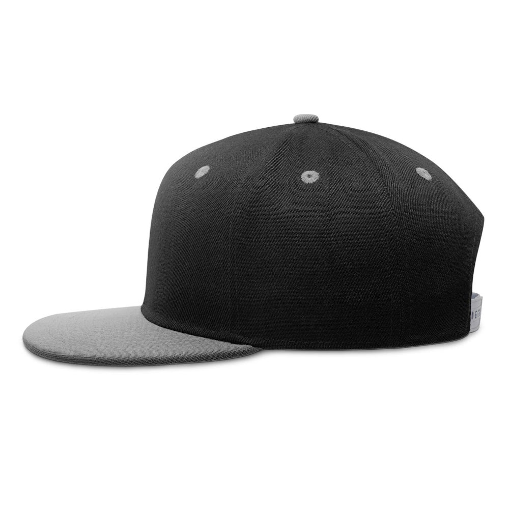 Vosoli Black Grey Flat Brim Cap - Custom Embroidered Personalized Hat