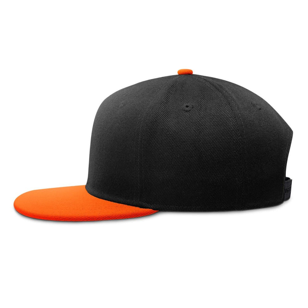 Vosoli Black Orange Flat Brim Cap - Custom Embroidered Personalized Hat