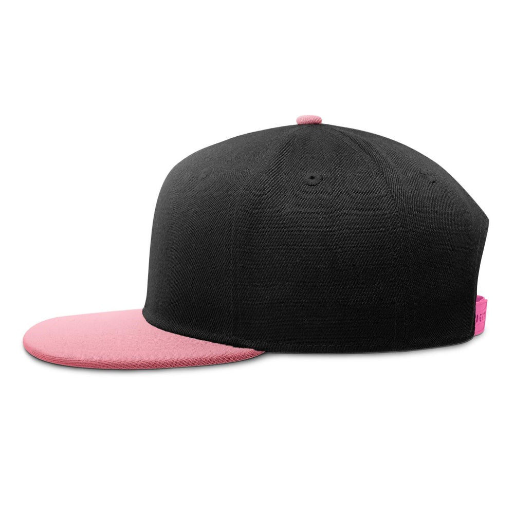 Vosoli Black Pink Flat Brim Cap - Custom Embroidered Personalized Hat