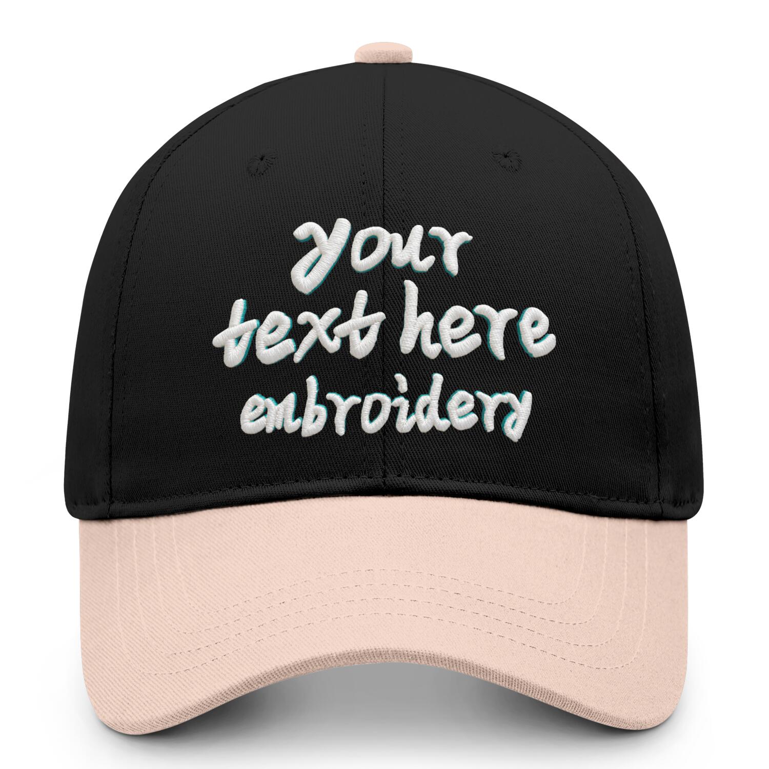 Vosoli Black Sand Two-Tone Baseball Cap - Unisex Custom 3D Embroidery or Print