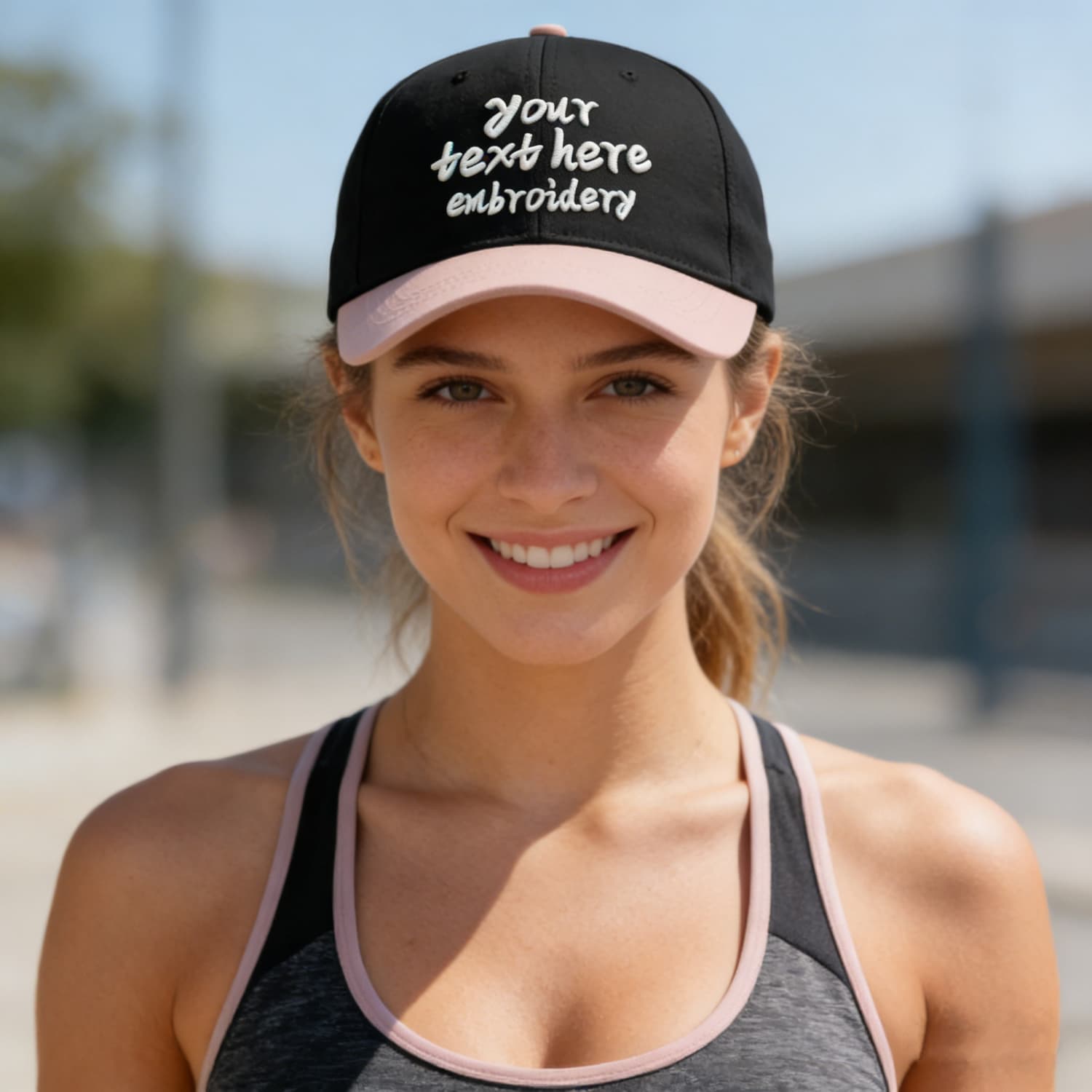 Vosoli Black Sand Two-Tone Baseball Cap - Unisex Custom 3D Embroidery or Print