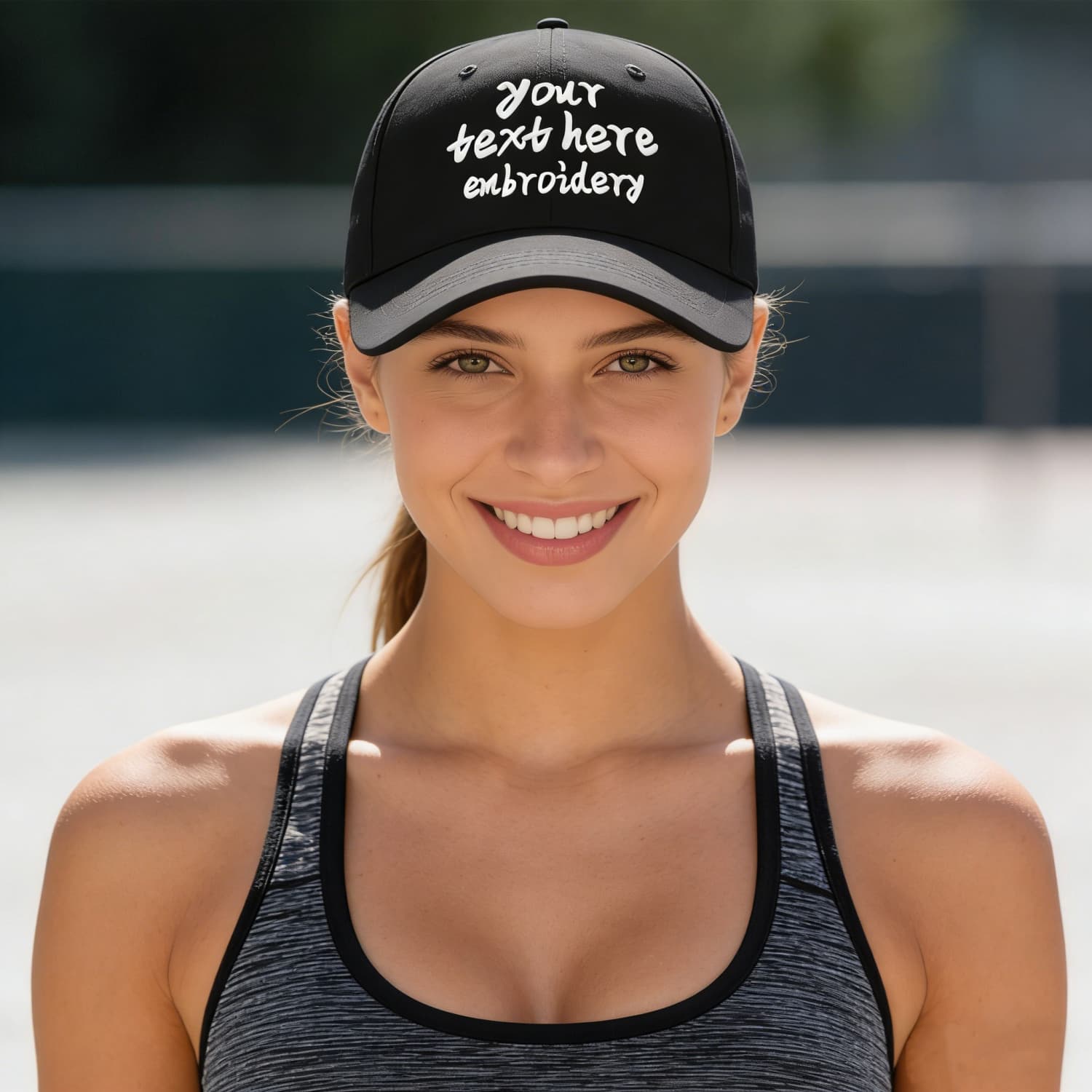 Vosoli Black Solid Baseball Cap - Unisex Custom 3D Embroidery or Print