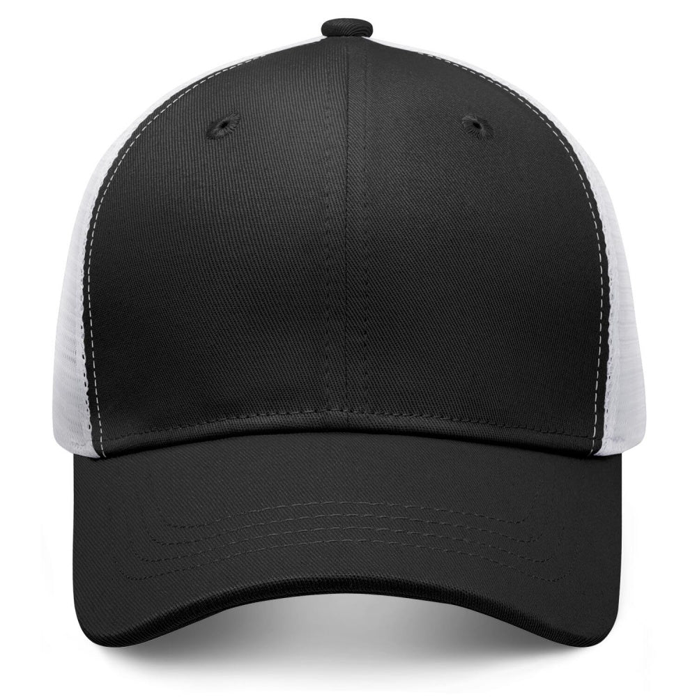 Vosoli Black White Mesh Trucker Cap - Custom Embroidered Personalized Hat