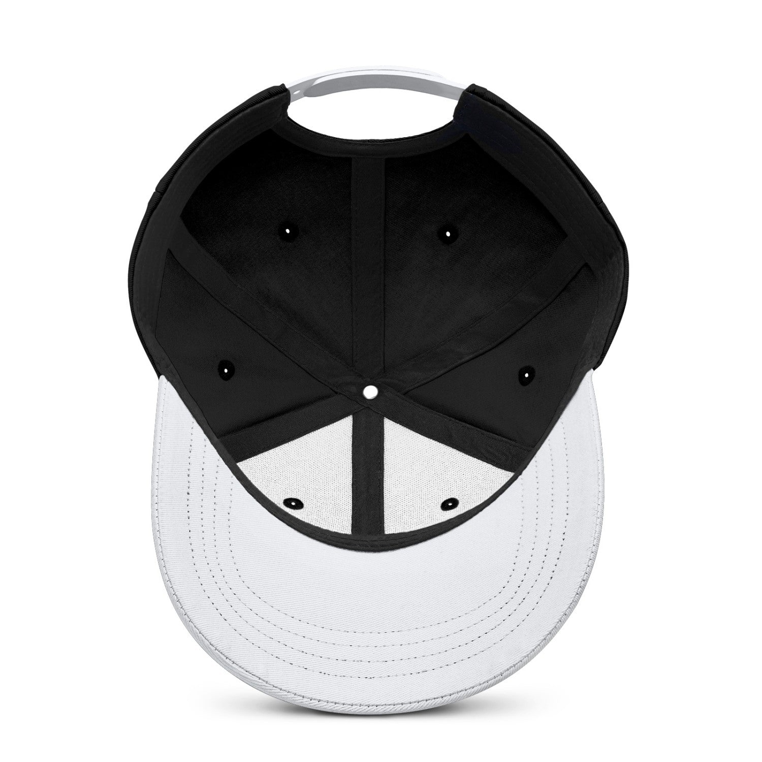 Vosoli Black White Two-Tone Baseball Cap - Unisex Custom 3D Embroidery or Print