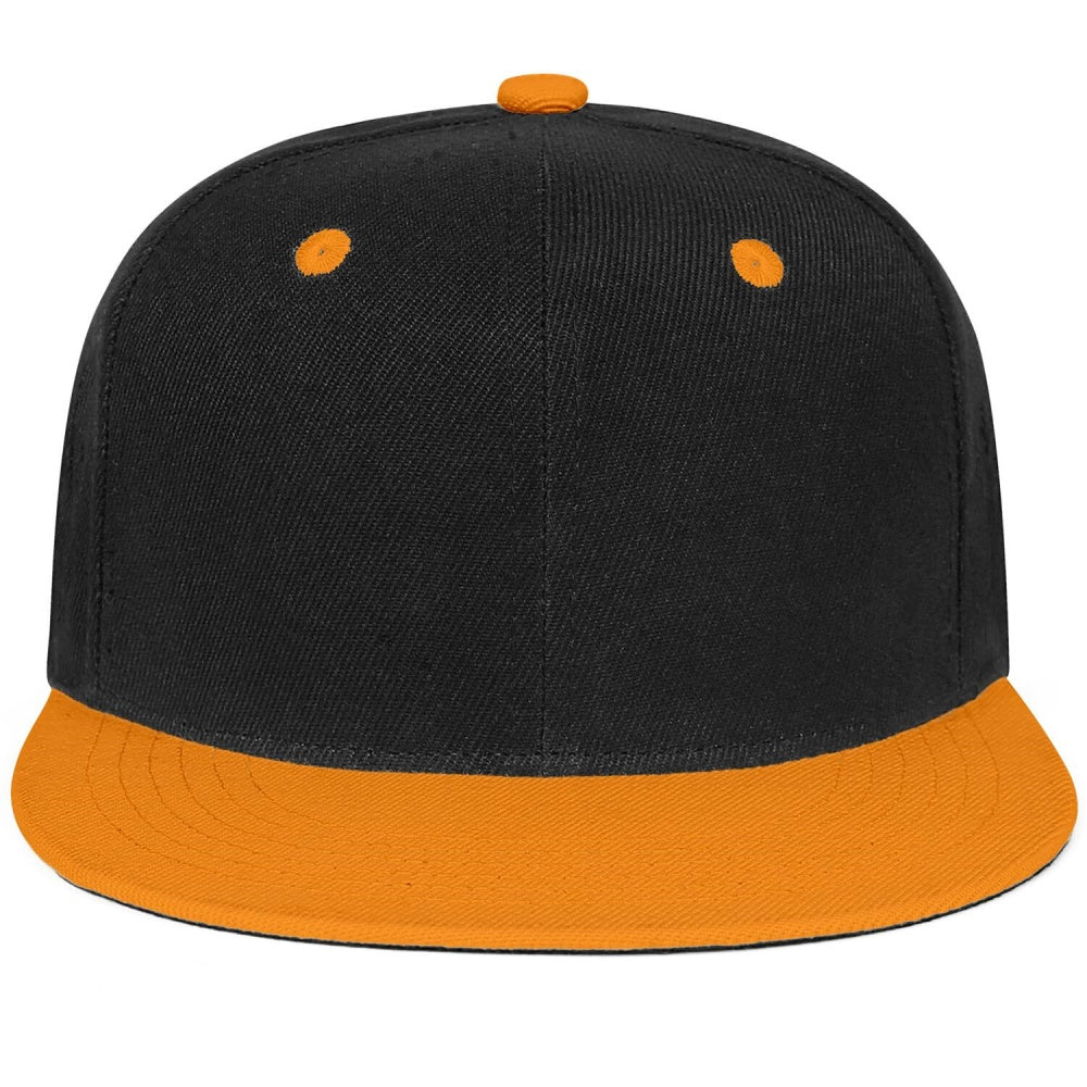 Vosoli Black Yellow Flat Brim Cap - Custom Embroidered Personalized Hat