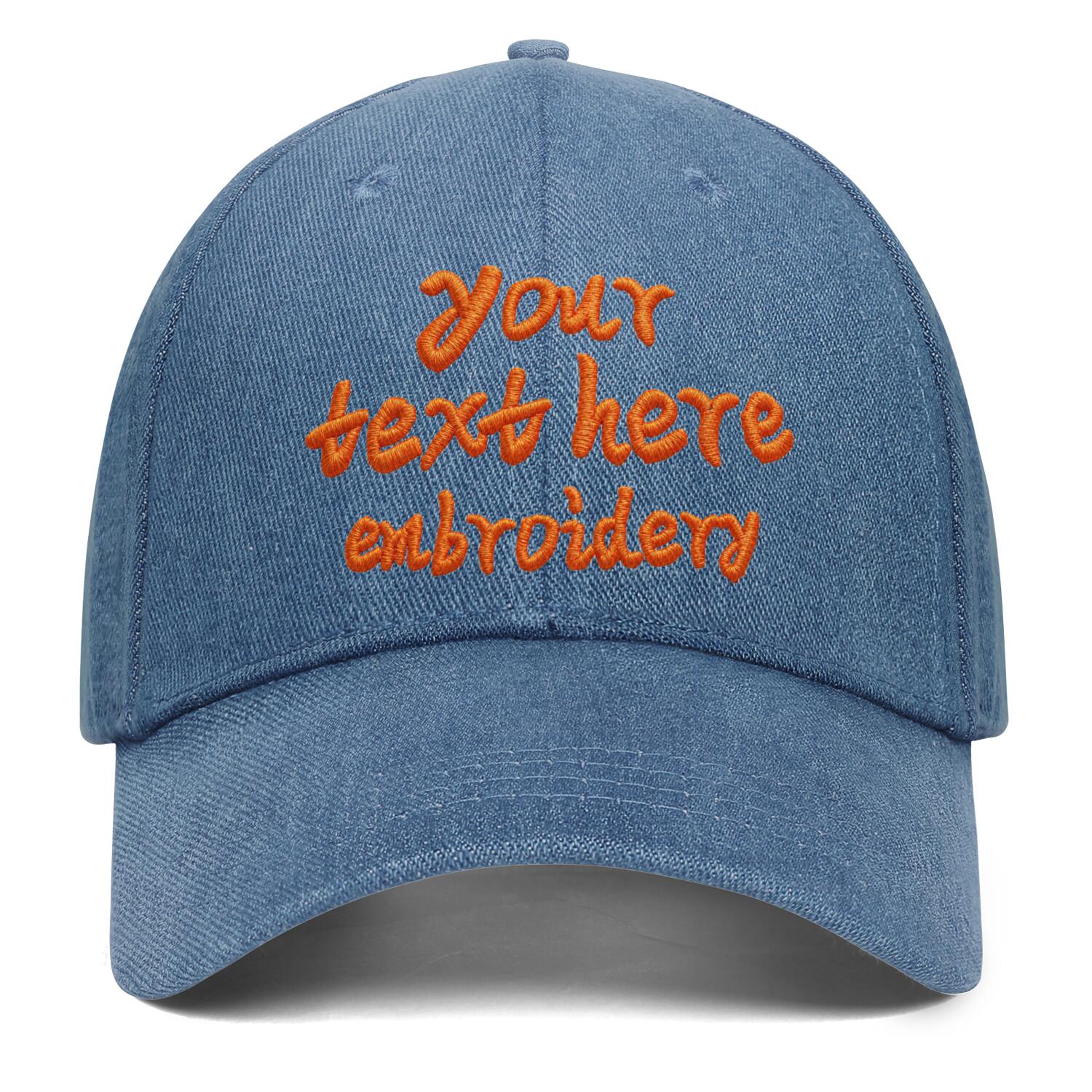 Vosoli Blue Denim Baseball Cap - Team Custom Embroider or Print Personalized Hat