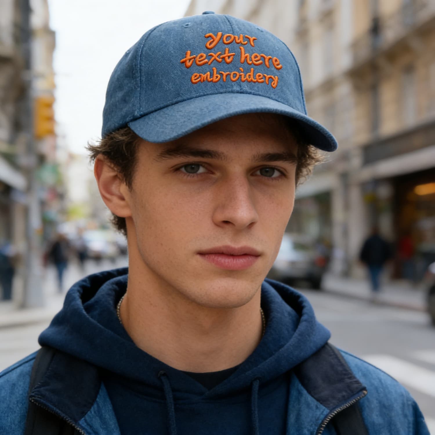 Vosoli Blue Denim Baseball Cap - Team Custom Embroider or Print Personalized Hat