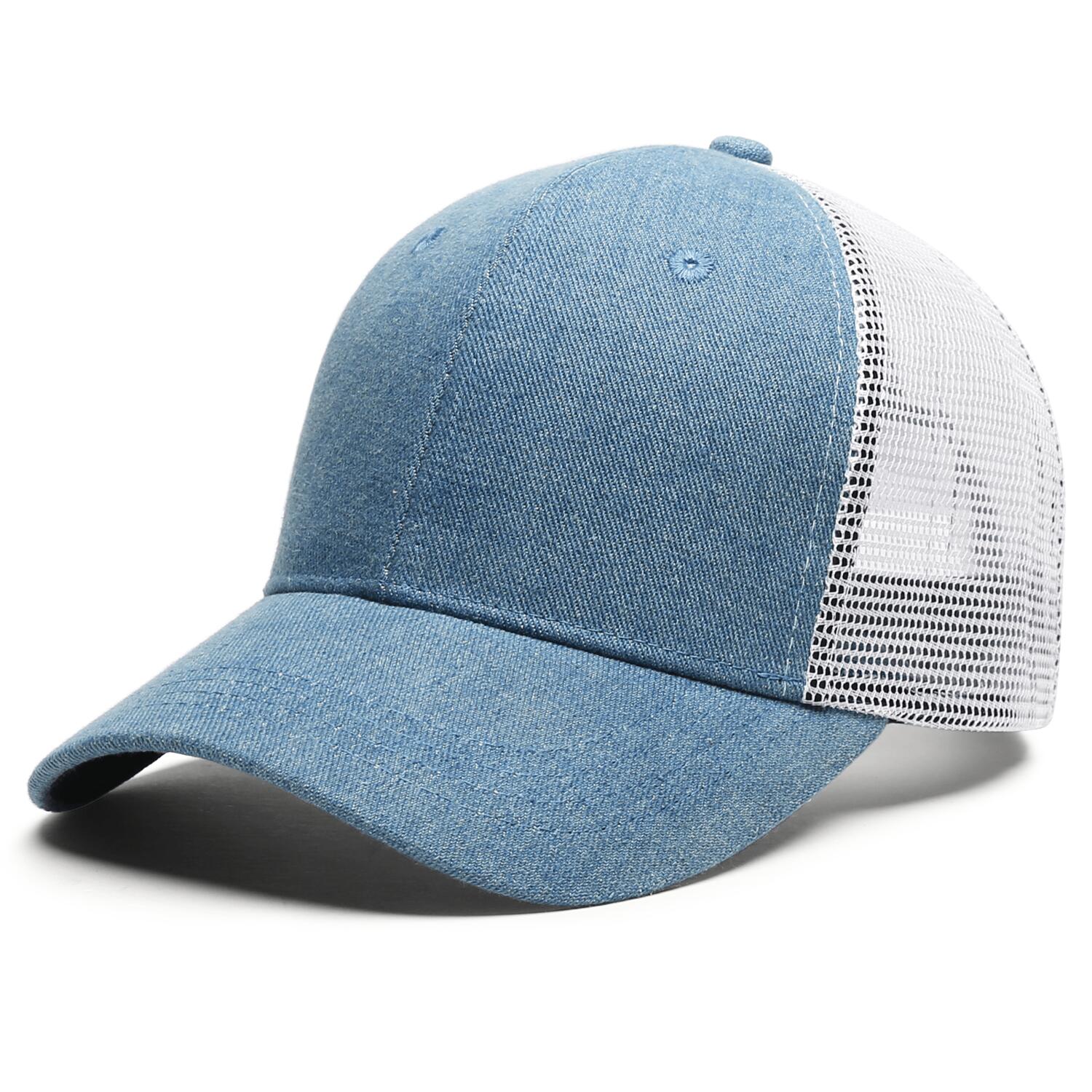 Vosoli Light Blue Denim Trucker Hat - Team Custom Embroider or Print Personalized Cap