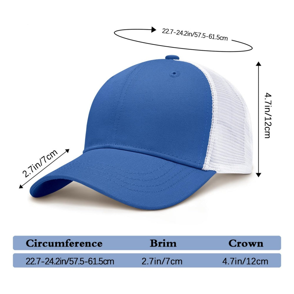 Vosoli Blue White Mesh Trucker Cap - Custom Embroidered Personalized Hat