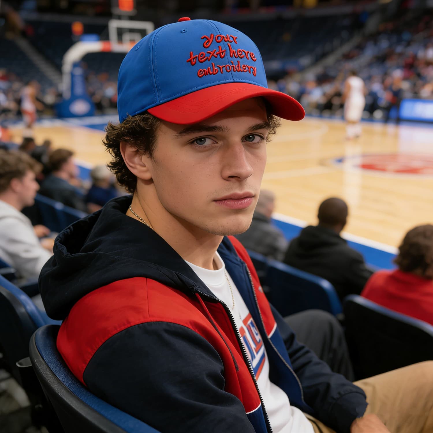 Vosoli Blue Red Two-Tone Baseball Cap - Unisex Custom 3D Embroidery or Print