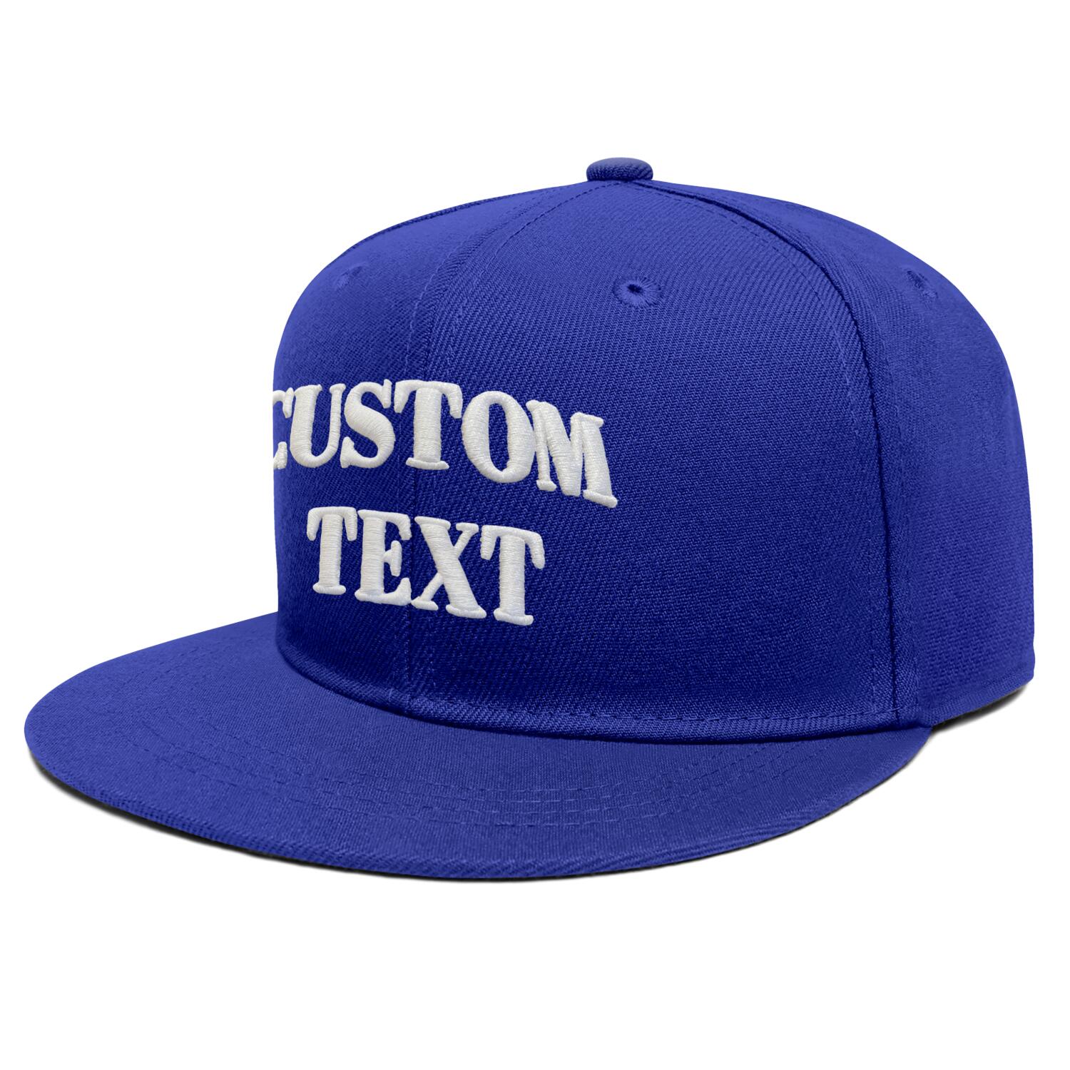 Vosoli Royal Blue Unisex Flat Brim Cap - Team Custom 3D Embroidery or Print Personalized Hats