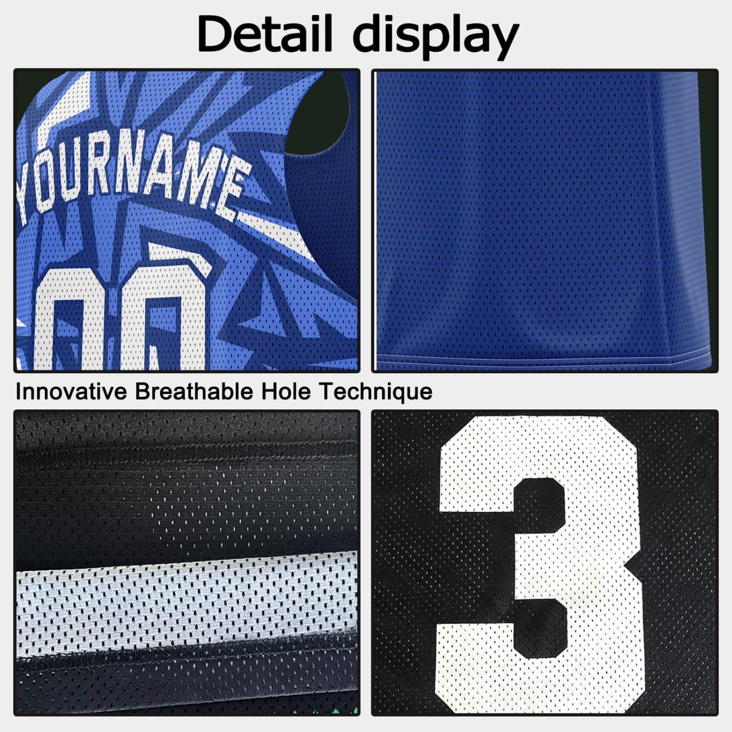 Custom Reversible Basketball Jersey for Individuals & Teams – Blue White Abstract Star | Vosoli