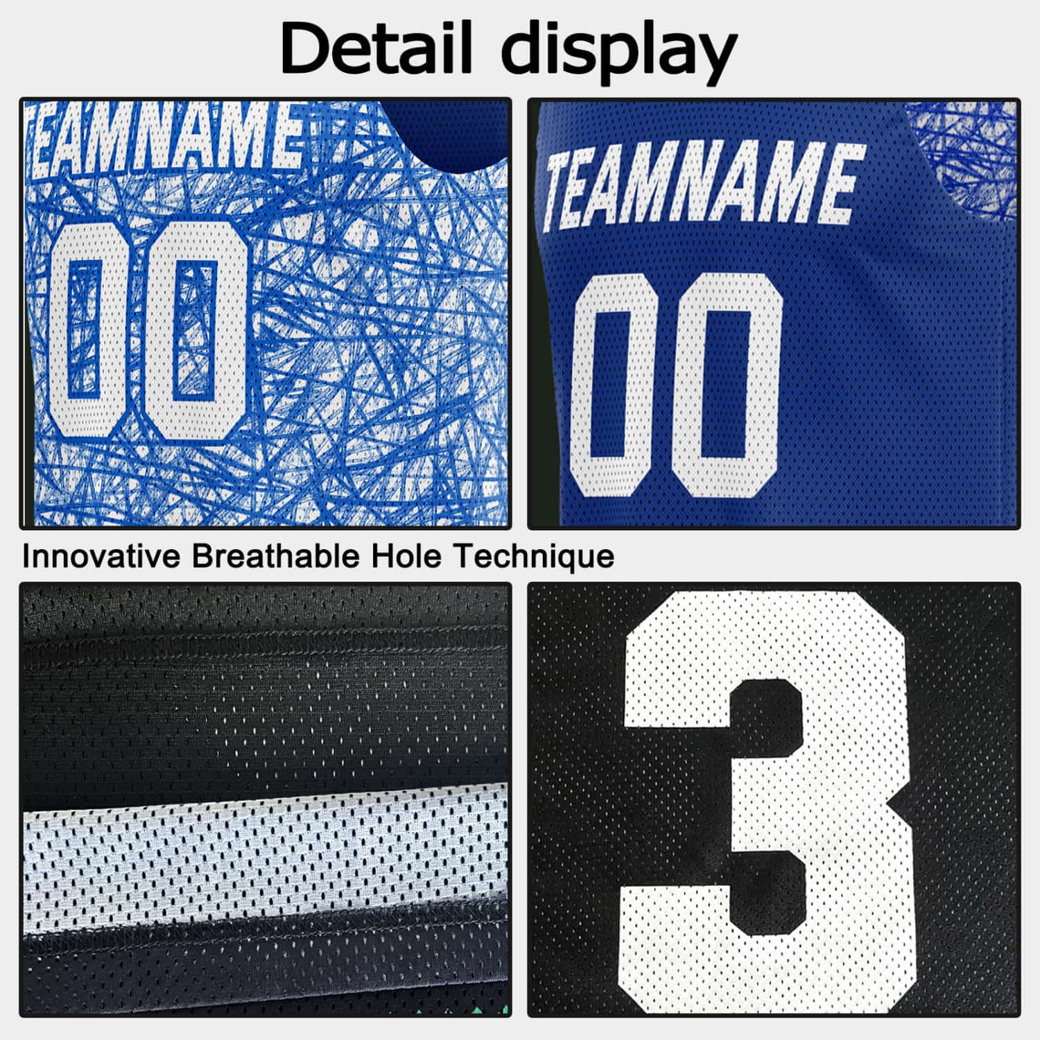 Custom Reversible Basketball Jersey for Individuals & Teams – Blue White Abstract Streak | Vosoli