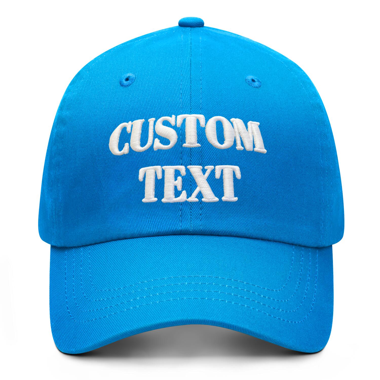 Vosoli Bright Blue Unisex Baseball Cap - Personal & Team Custom 3D Embroidery or Print Hat