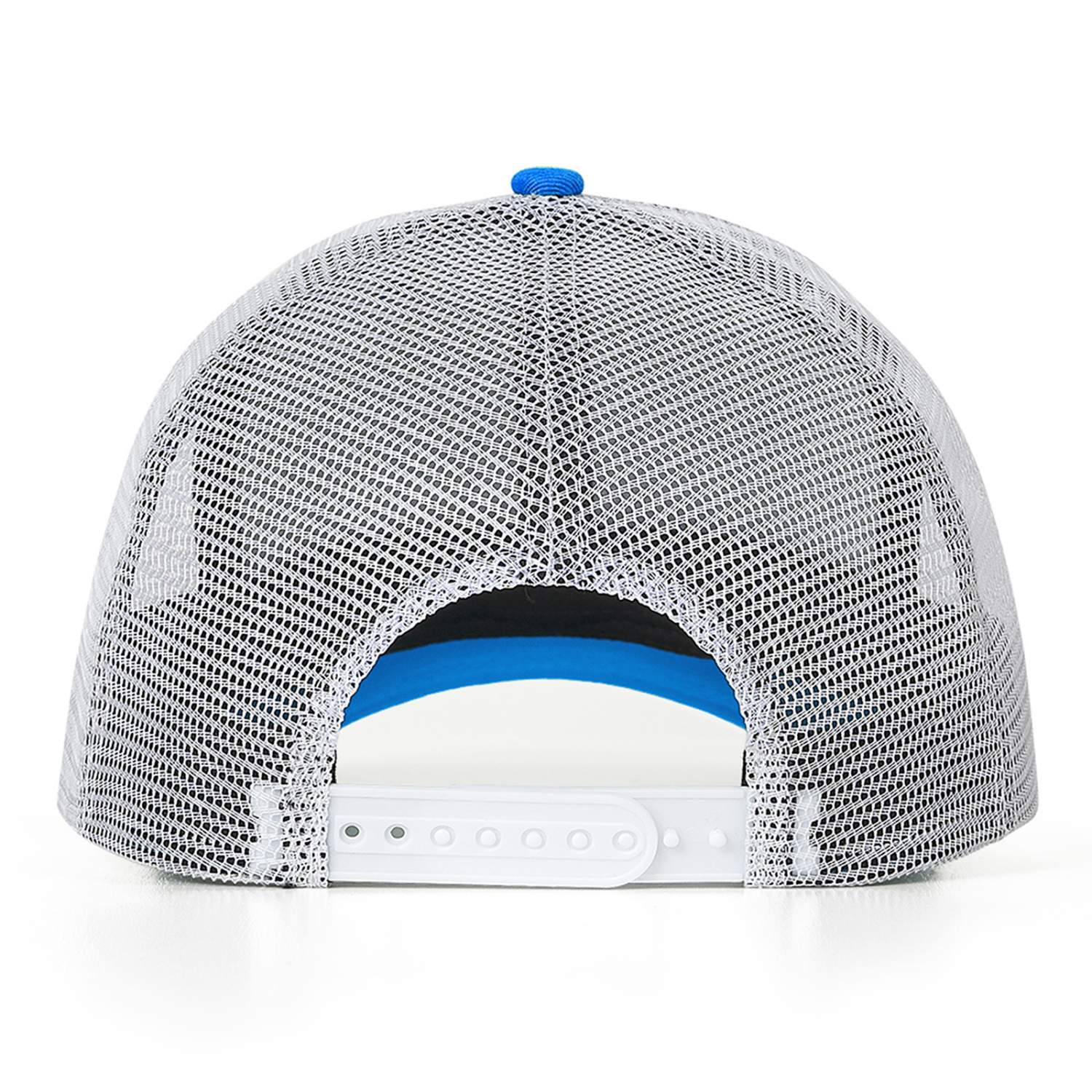 Vosoli Bright Blue & White Mesh-Back Baseball Cap - Unisex Custom 3D Embroidery or Print Hat
