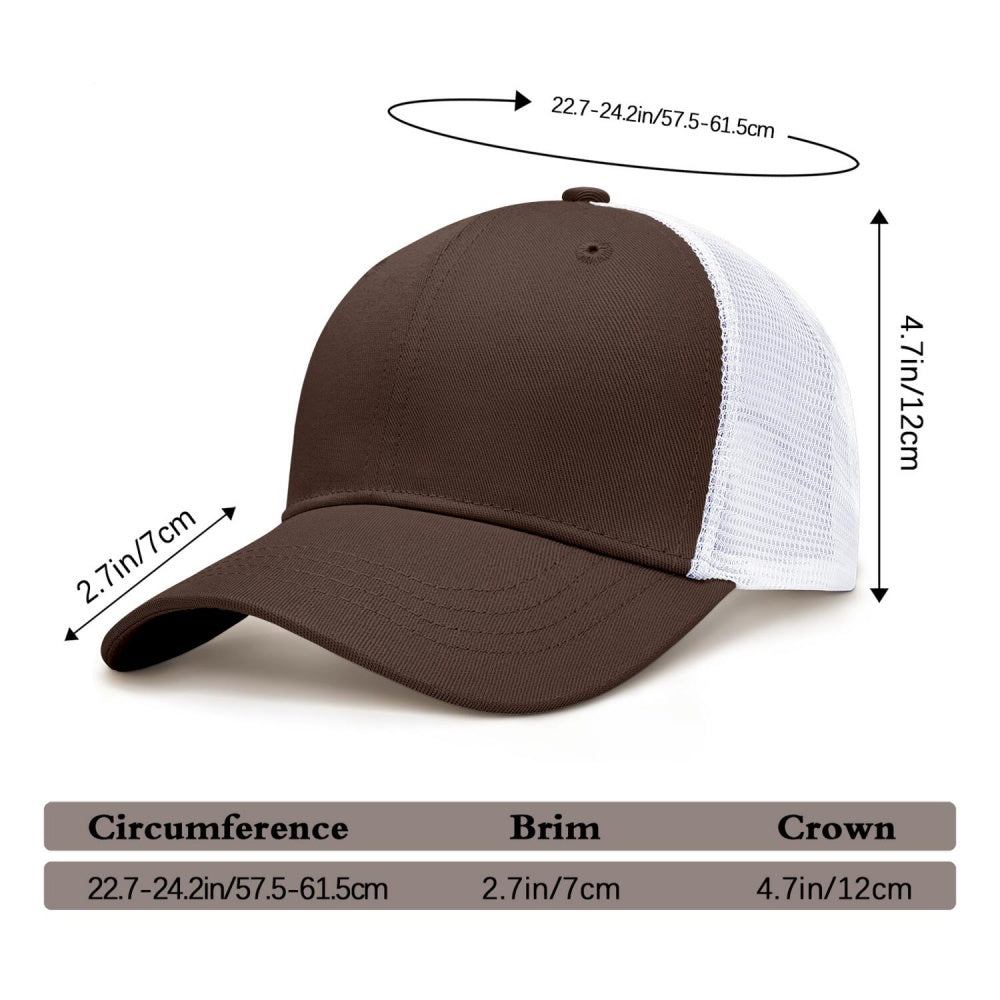 Vosoli Brown White Mesh Trucker Cap - Custom Embroidered Personalized Hat