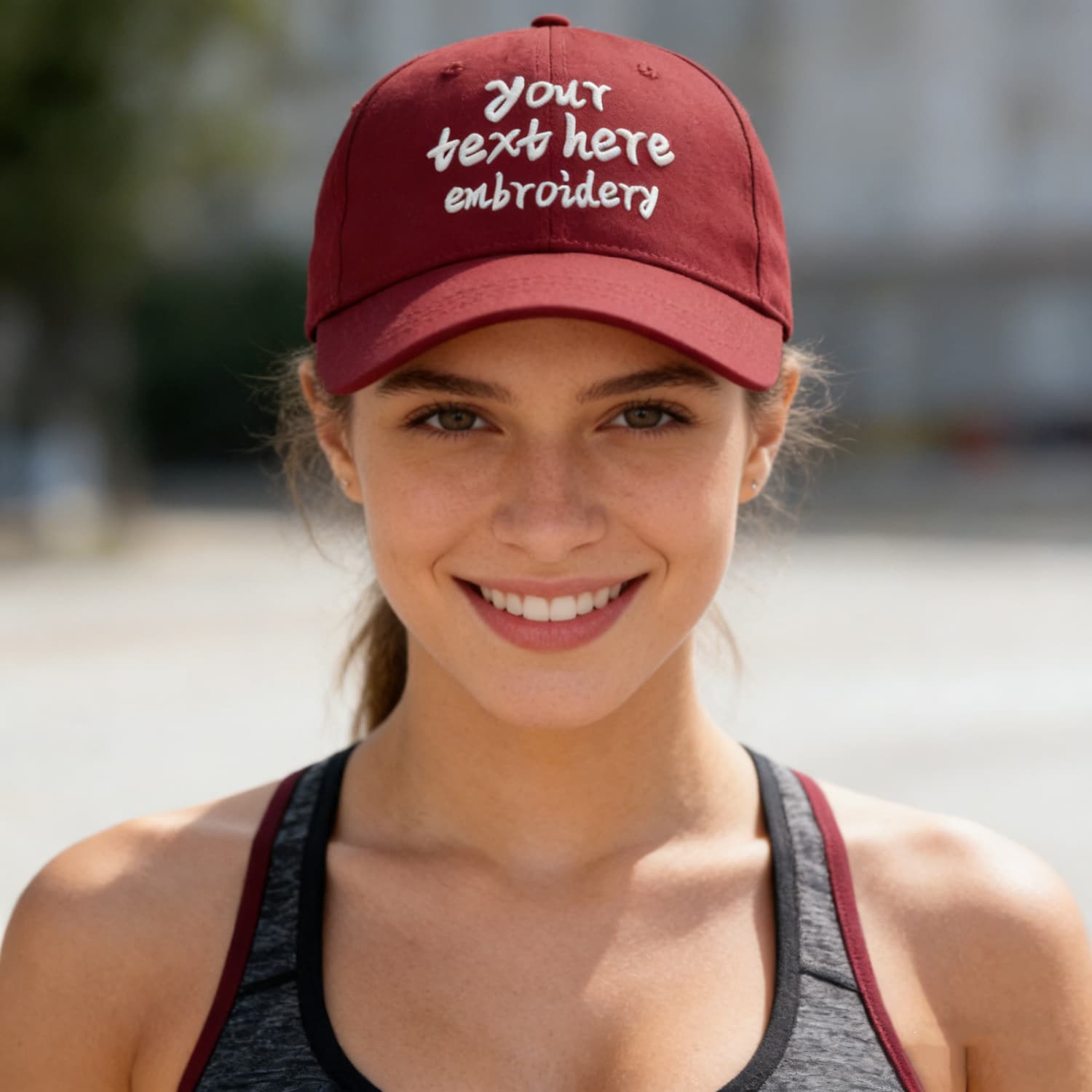 Vosoli Burgundy Solid Baseball Cap - Unisex Custom 3D Embroidery or Print