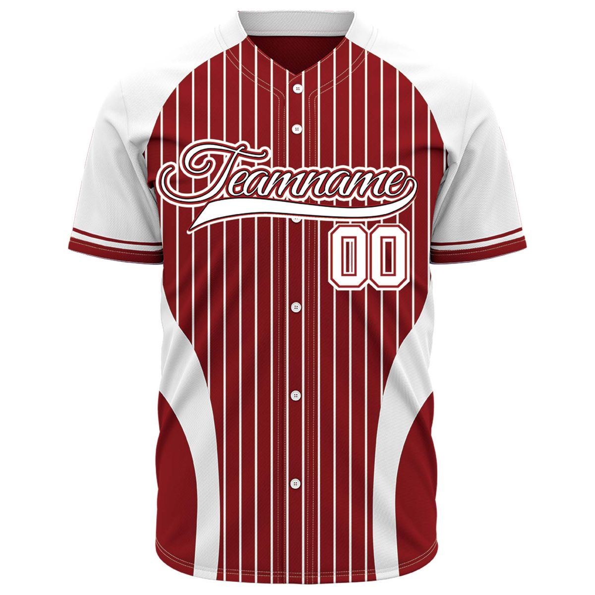 VOSOLI Custom Burgundy & White Pinstripe Baseball Jersey - Sublimated Team Gear