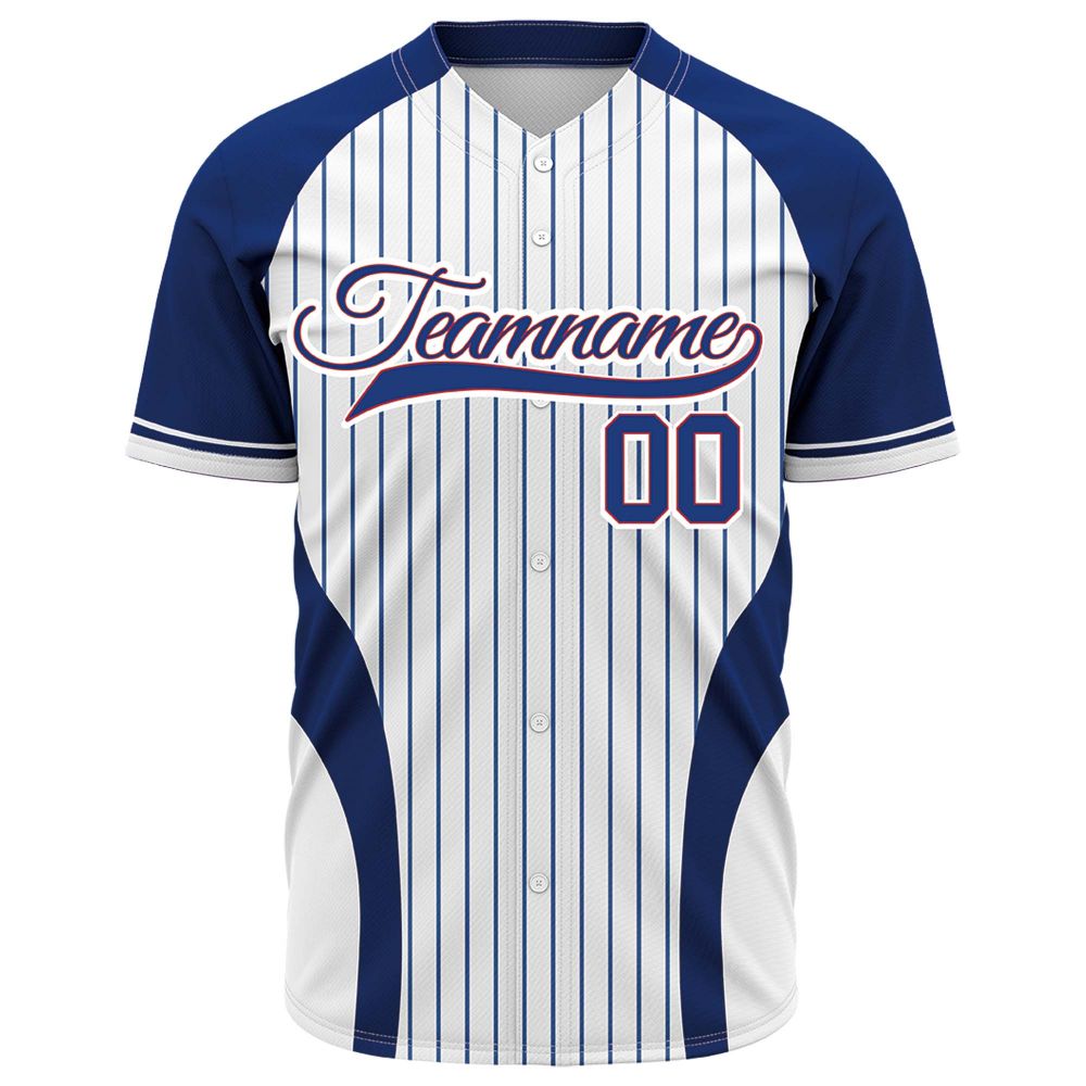 VOSOLI Classic Royal Blue & White Pinstripe Baseball Jersey - Custom Team Uniform