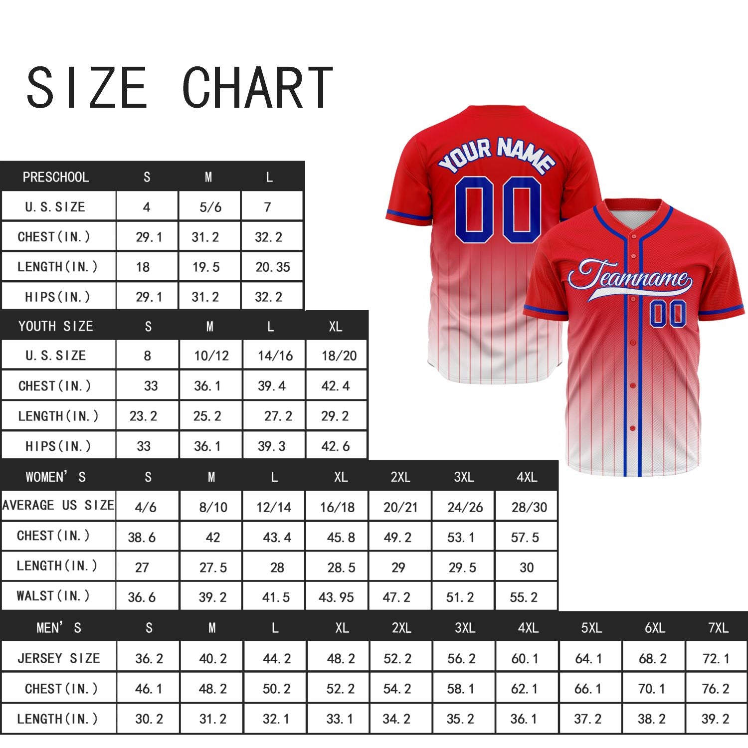 VOSOLI Crimson Red & White Gradient Pinstripe Baseball Jersey