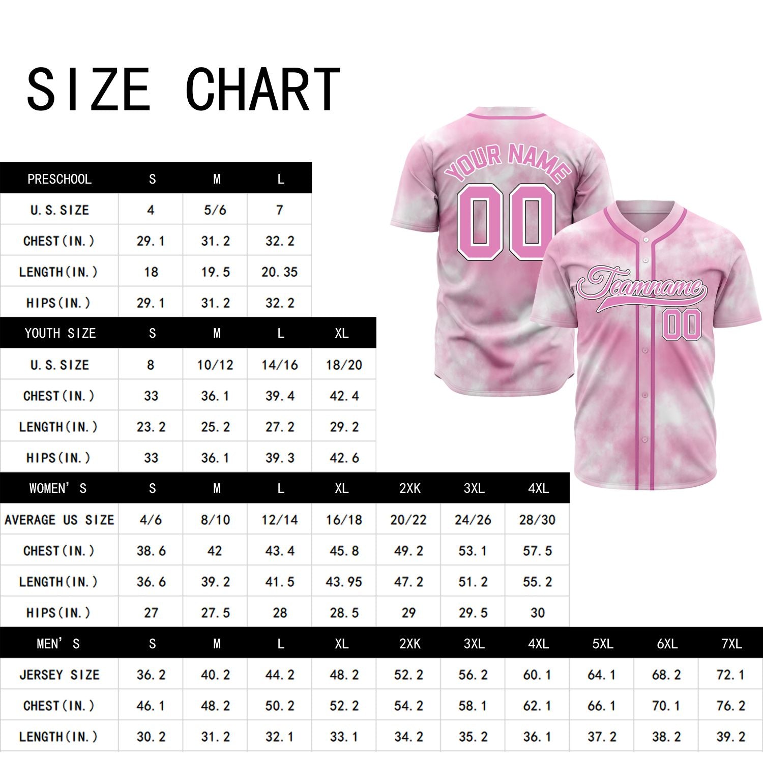 Custom Pink Tie Dye Baseball Jersey - Personalized Team Uniform | Vosoli