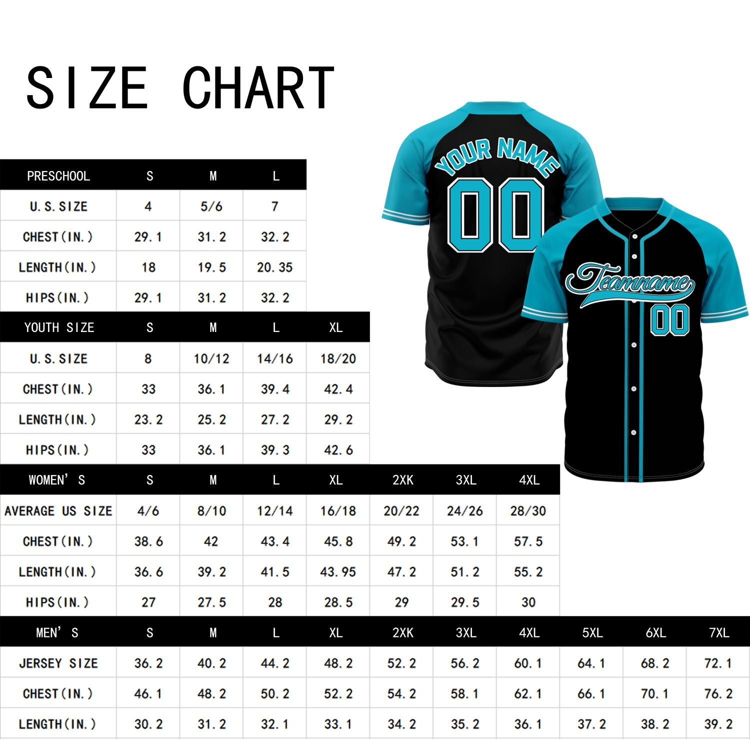 VOSOLI Custom Stitched Black and Teal Two-Tone Baseball Jersey