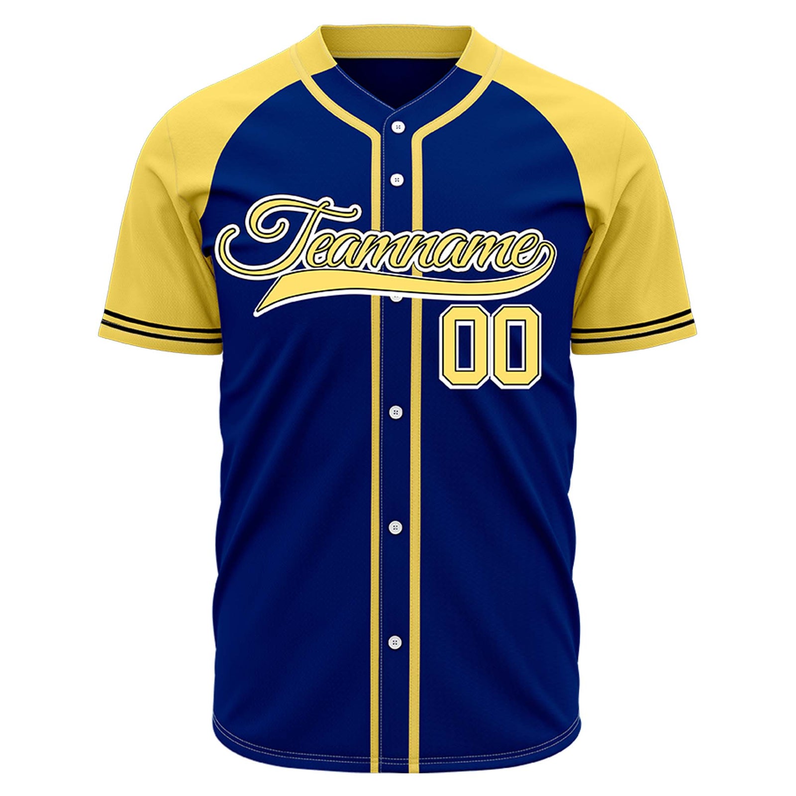 VOSOLI Custom Stitched Navy and Yellow Two-Tone Baseball Jersey