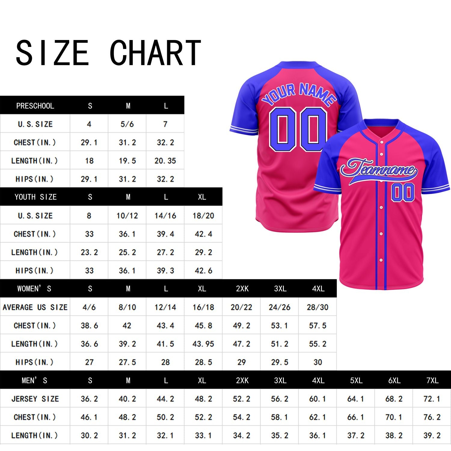 VOSOLI Custom Stitched Pink and Blue Two-Tone Baseball Jersey
