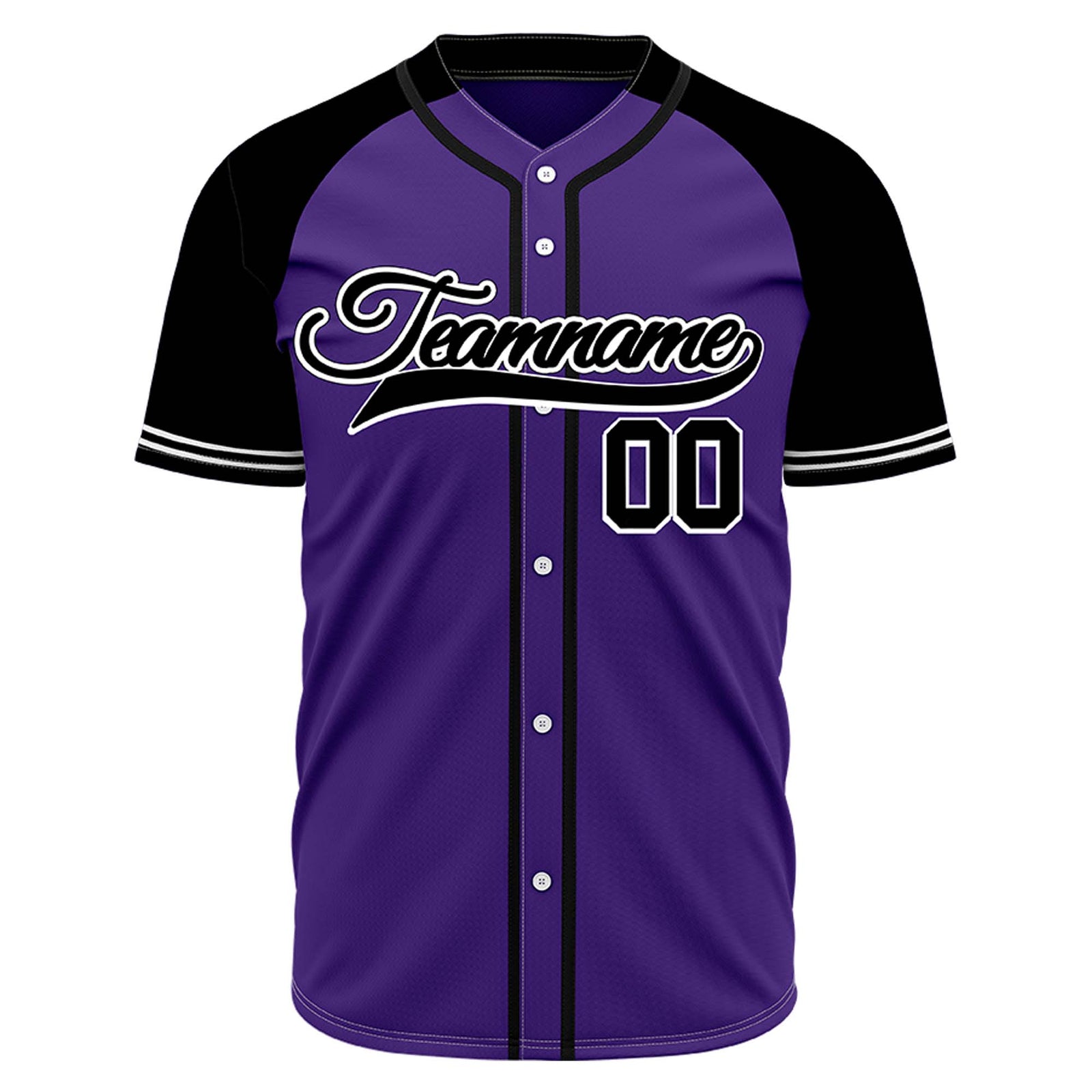 VOSOLI Custom Stitched Purple and Black Two-Tone Baseball Jersey
