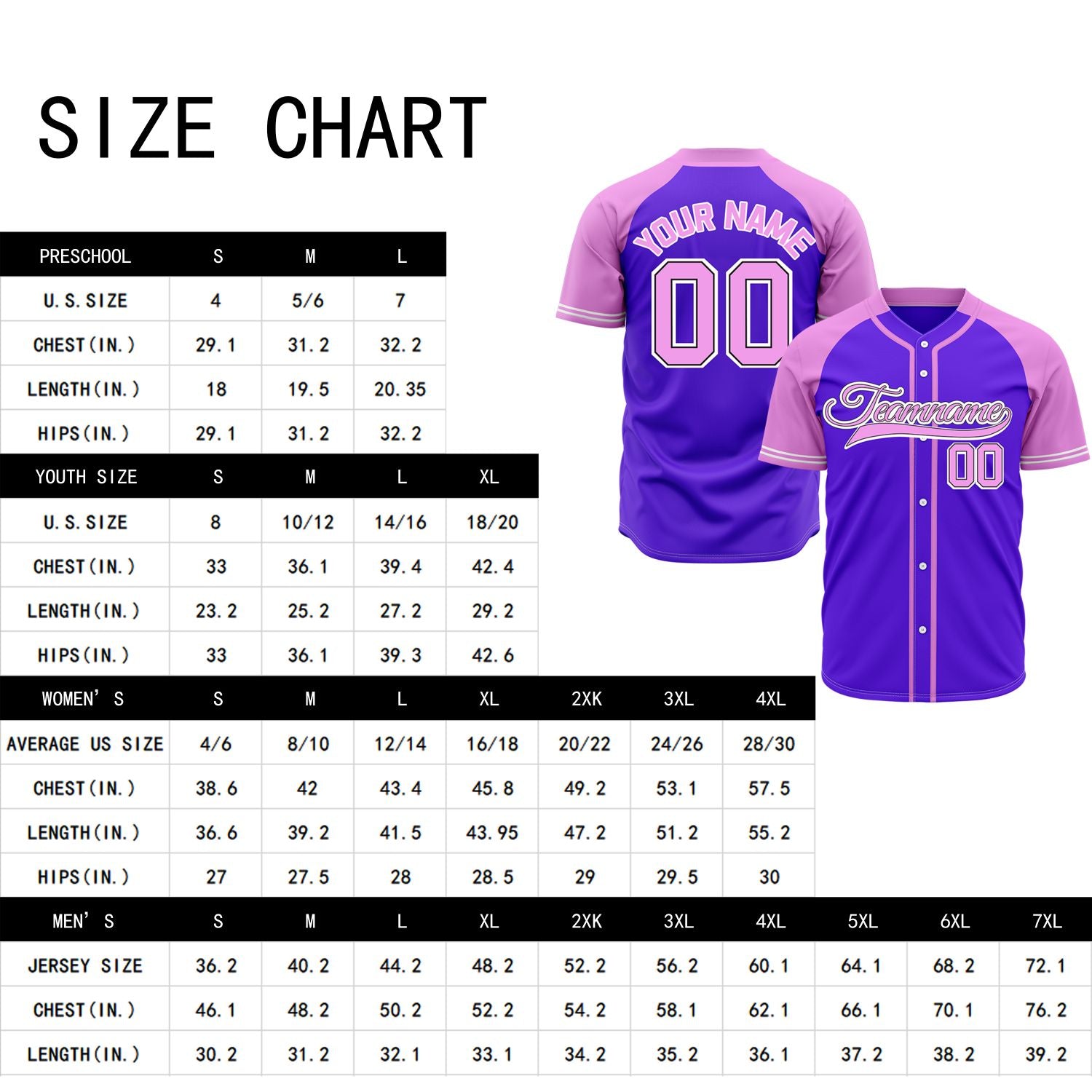 VOSOLI Custom Stitched Purple and Pink Two-Tone Baseball Jersey