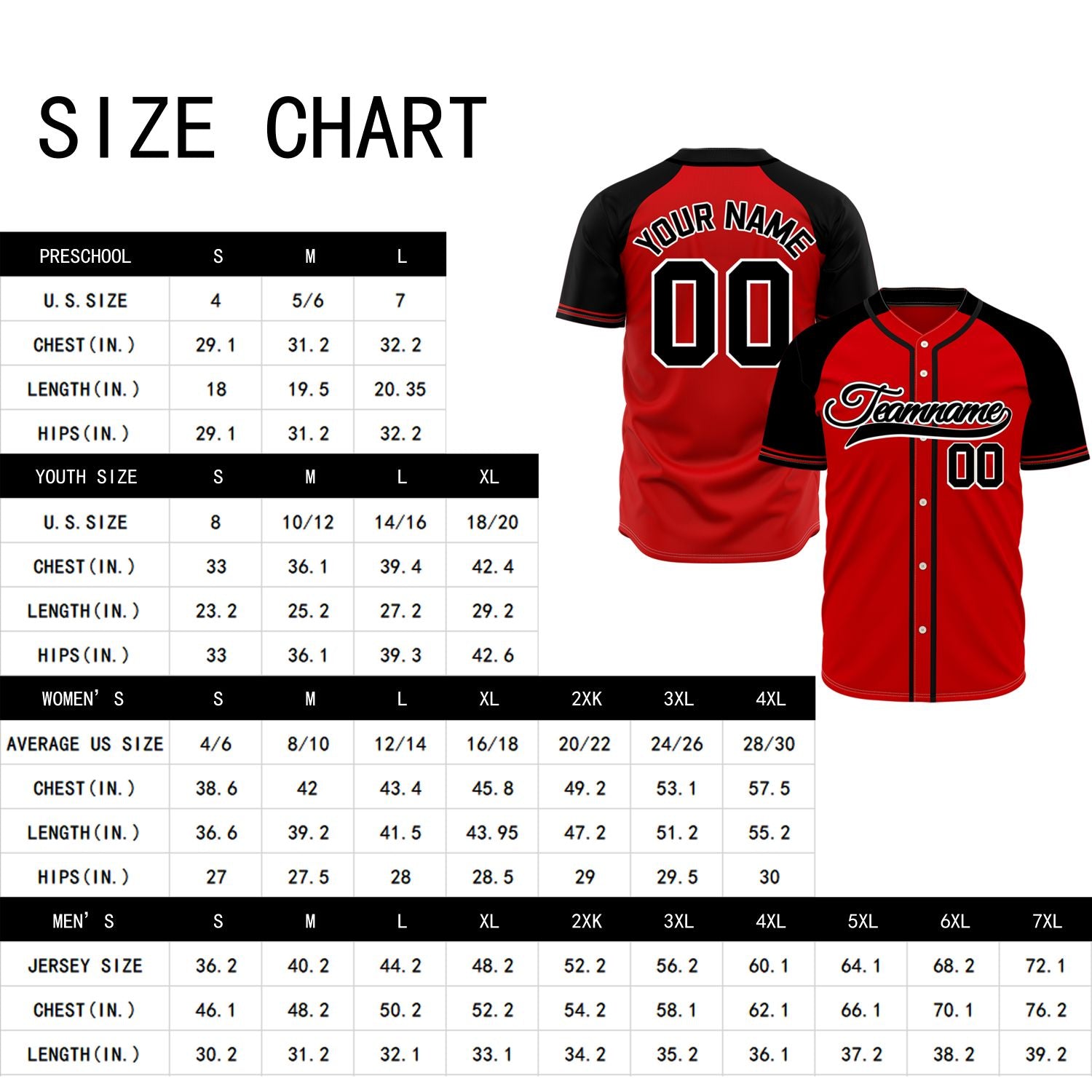 VOSOLI Custom Stitched Red and Black Two-Tone Baseball Jersey