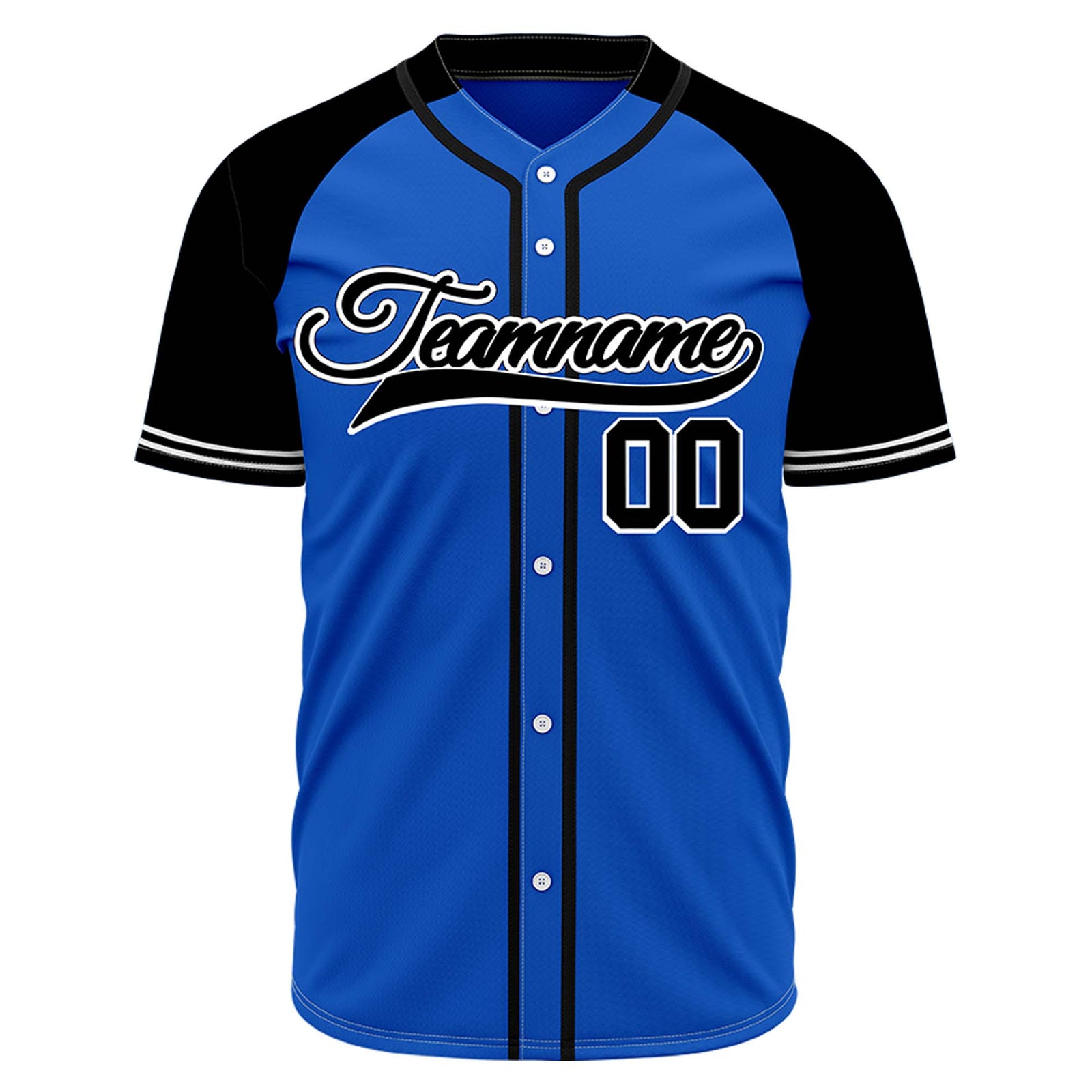 VOSOLI Custom Stitched Royal Blue and Black Two-Tone Baseball Jersey
