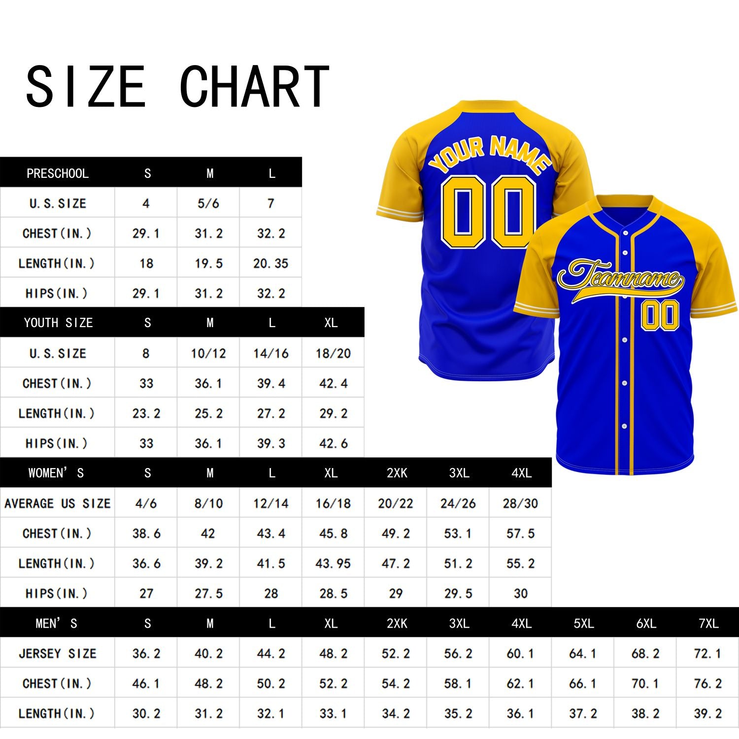 VOSOLI Custom Stitched Royal Blue and Yellow Two-Tone Baseball Jersey